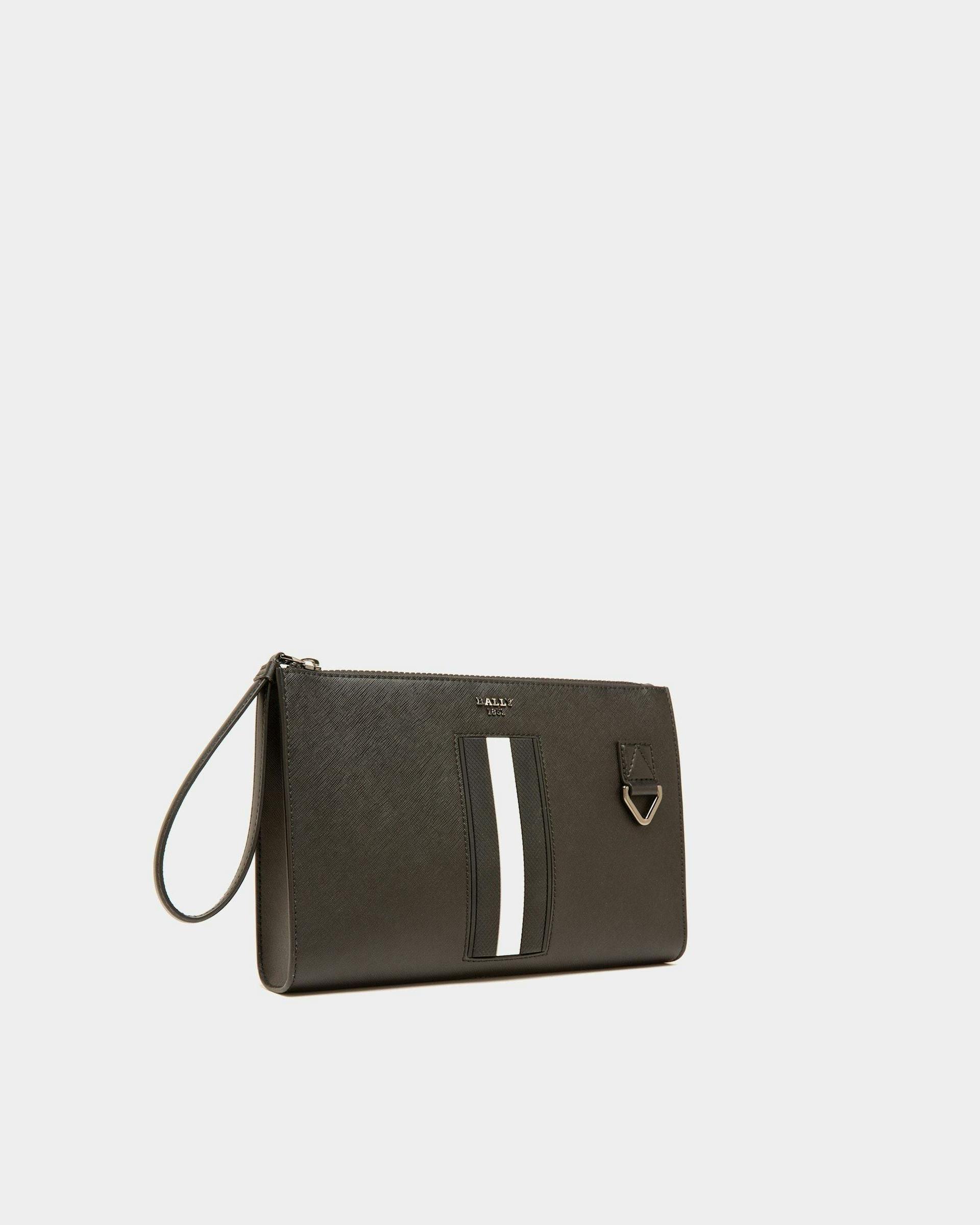 Men's Mythos Clutch In Black Leather | Bally | Still Life 3/4 Front