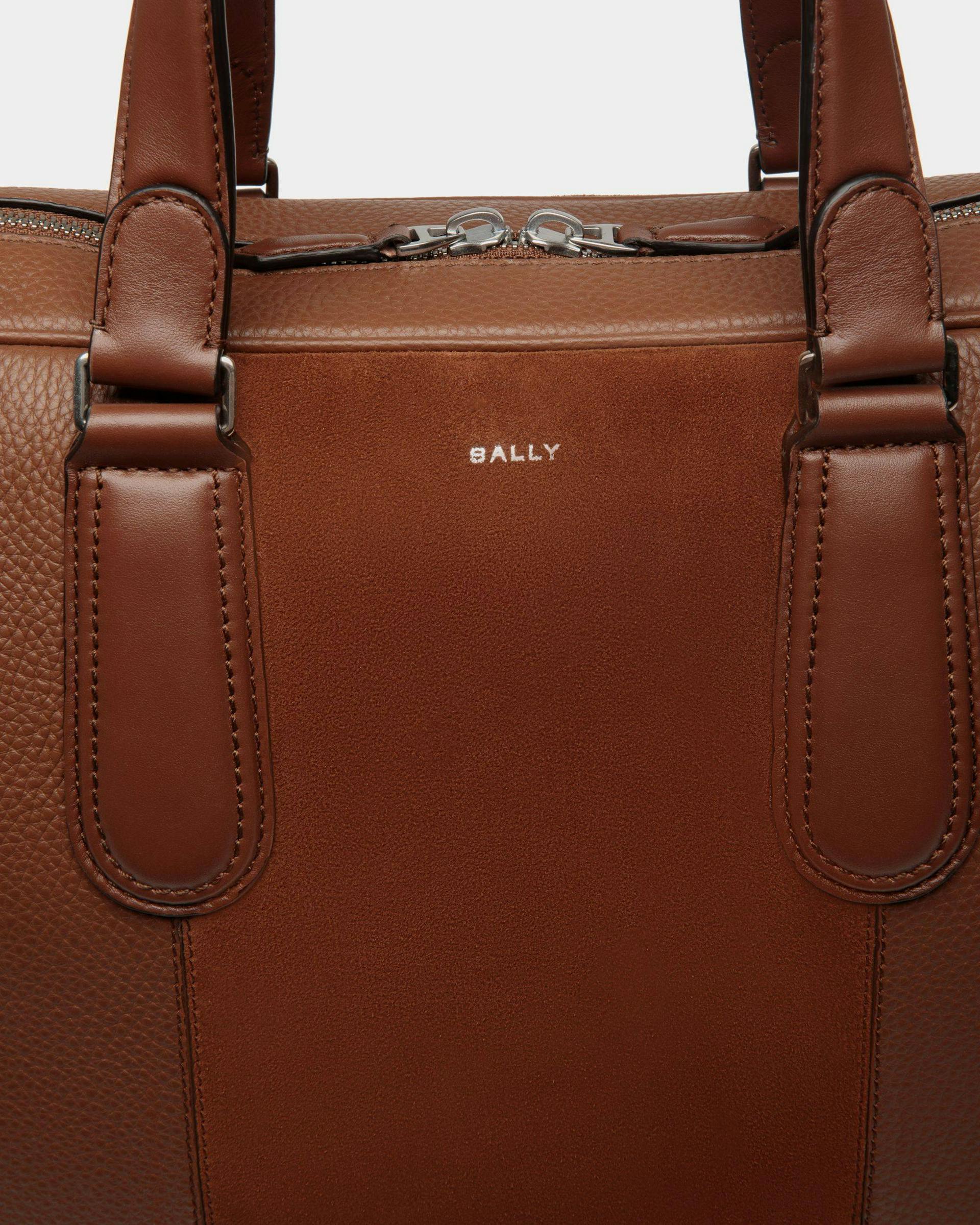Men's Spin Briefcase in Brown Leather | Bally | Still Life Detail