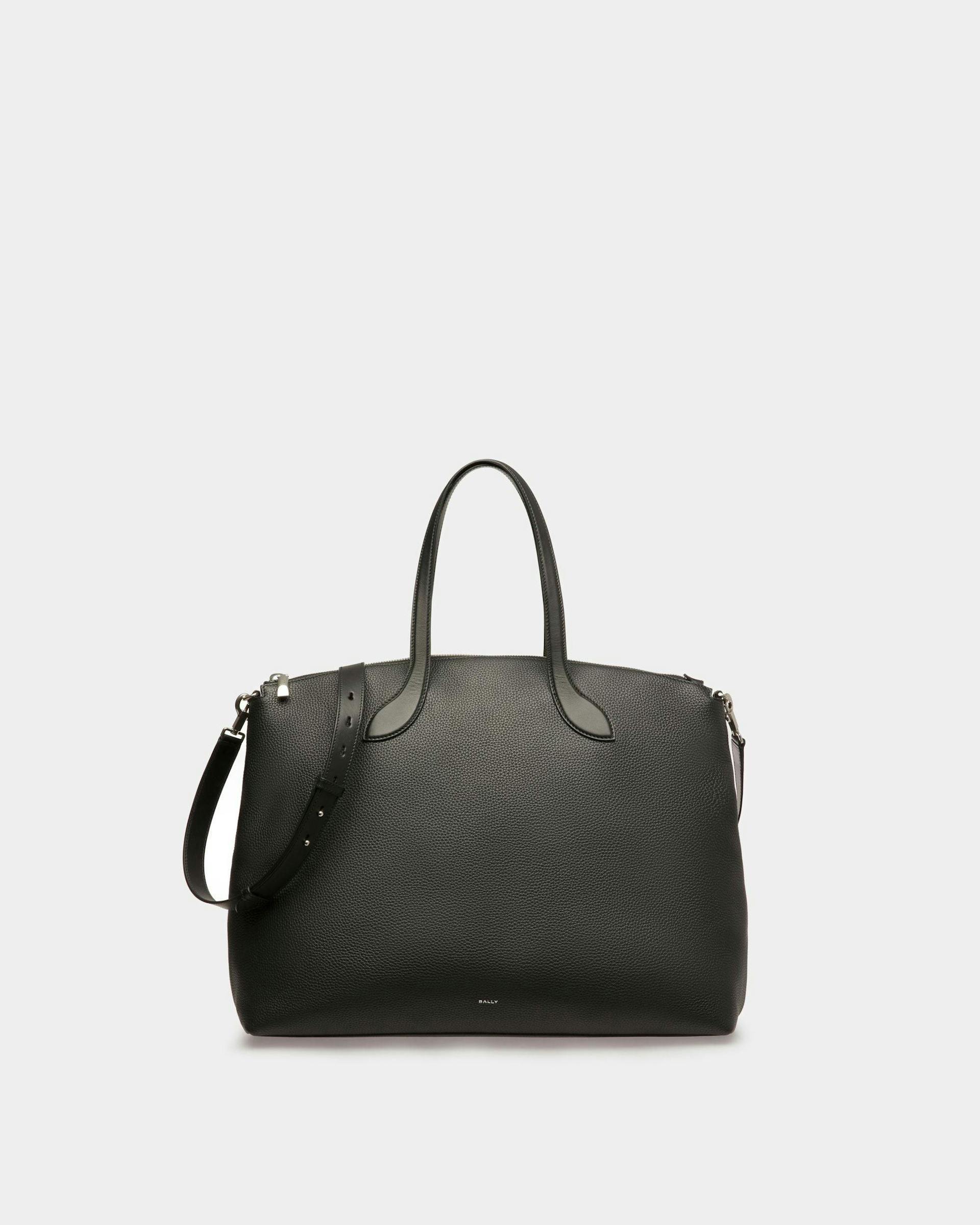 Men's Lago Tote Bag In Black Leather | Bally | Still Life Front