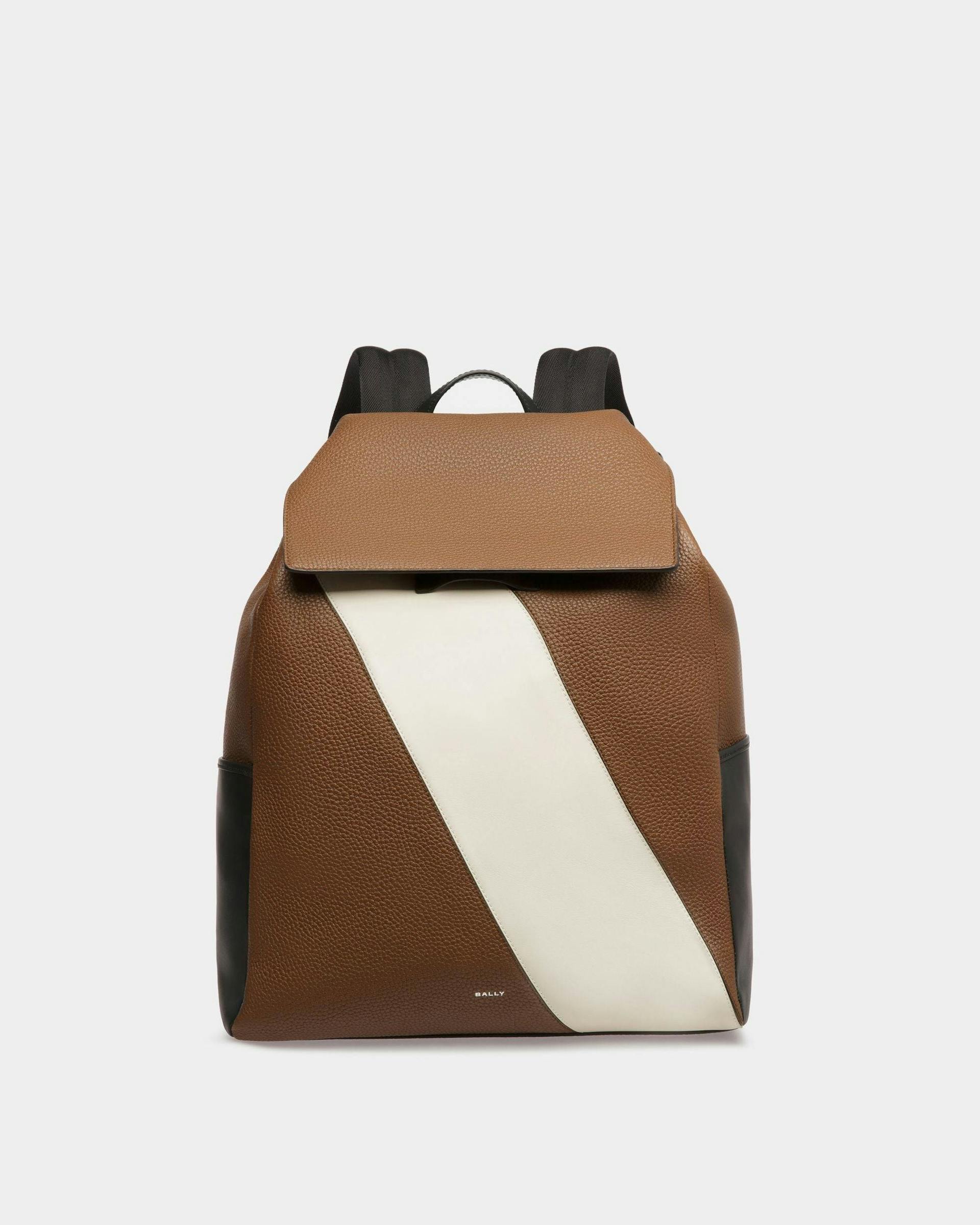 Men's Lago Backpack In Brown Leather | Bally | Still Life Front