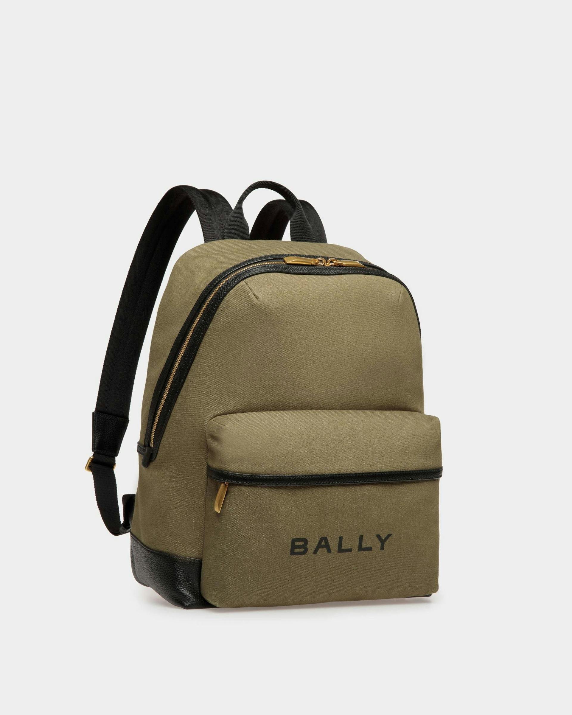Men's Bar Backpack in Canvas And Leather | Bally | Still Life 3/4 Front