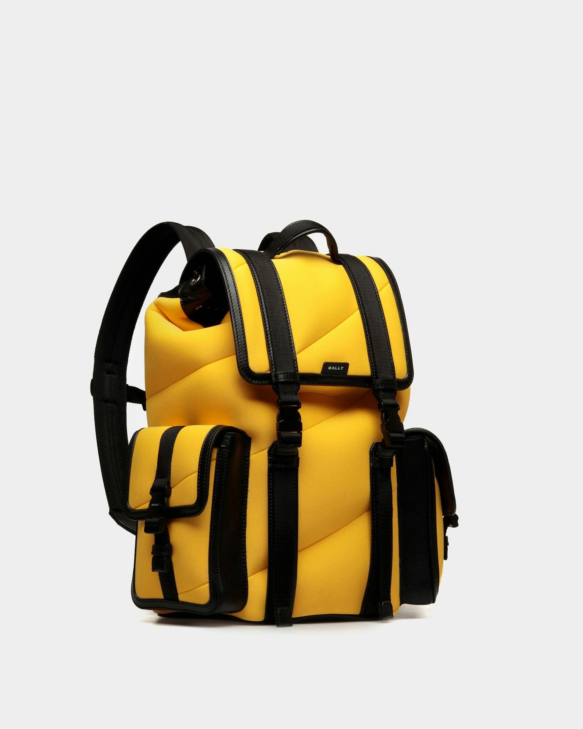 Men's Mountain Backpack In Yellow Neoprene | Bally | Still Life 3/4 Front