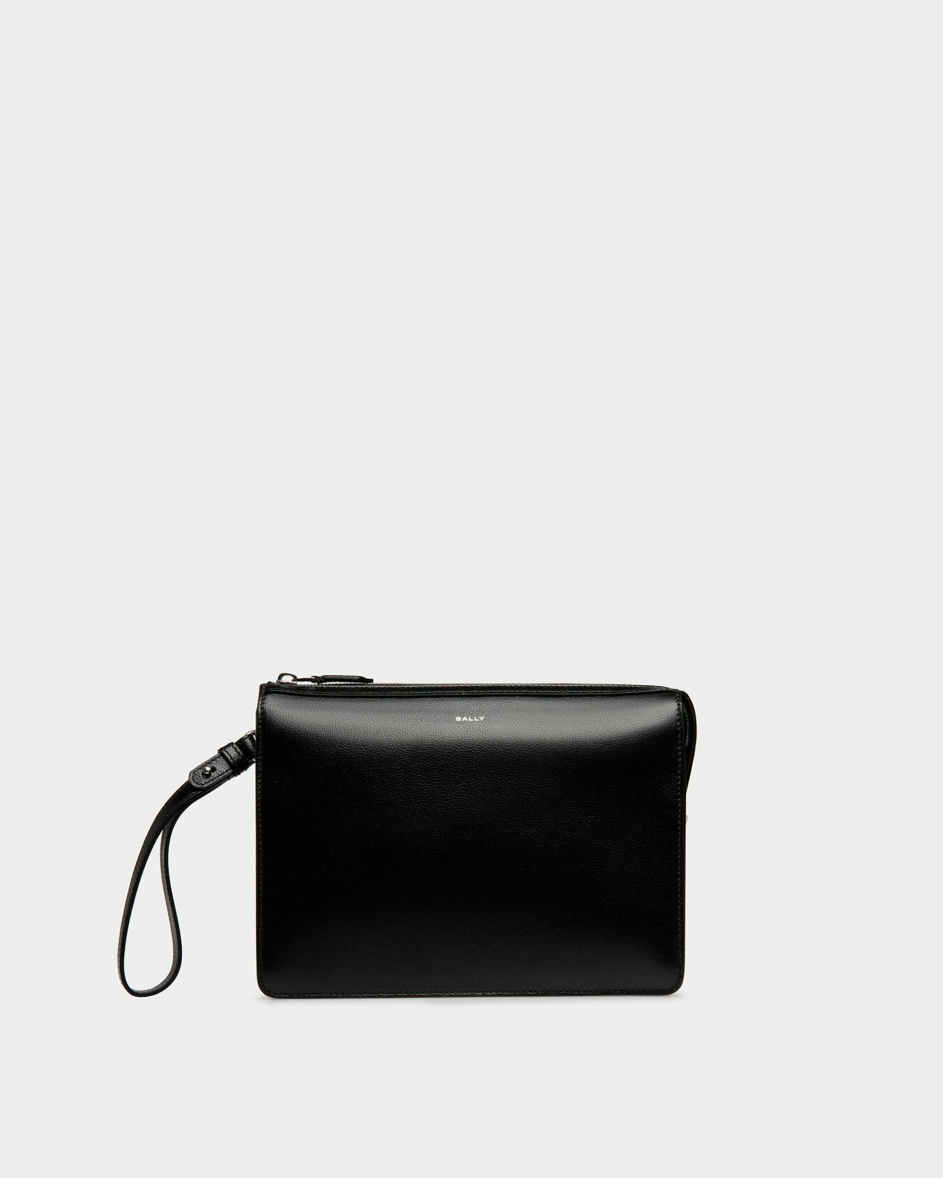 Men's Banque Clutch In Black Leather | Bally | Still Life Front