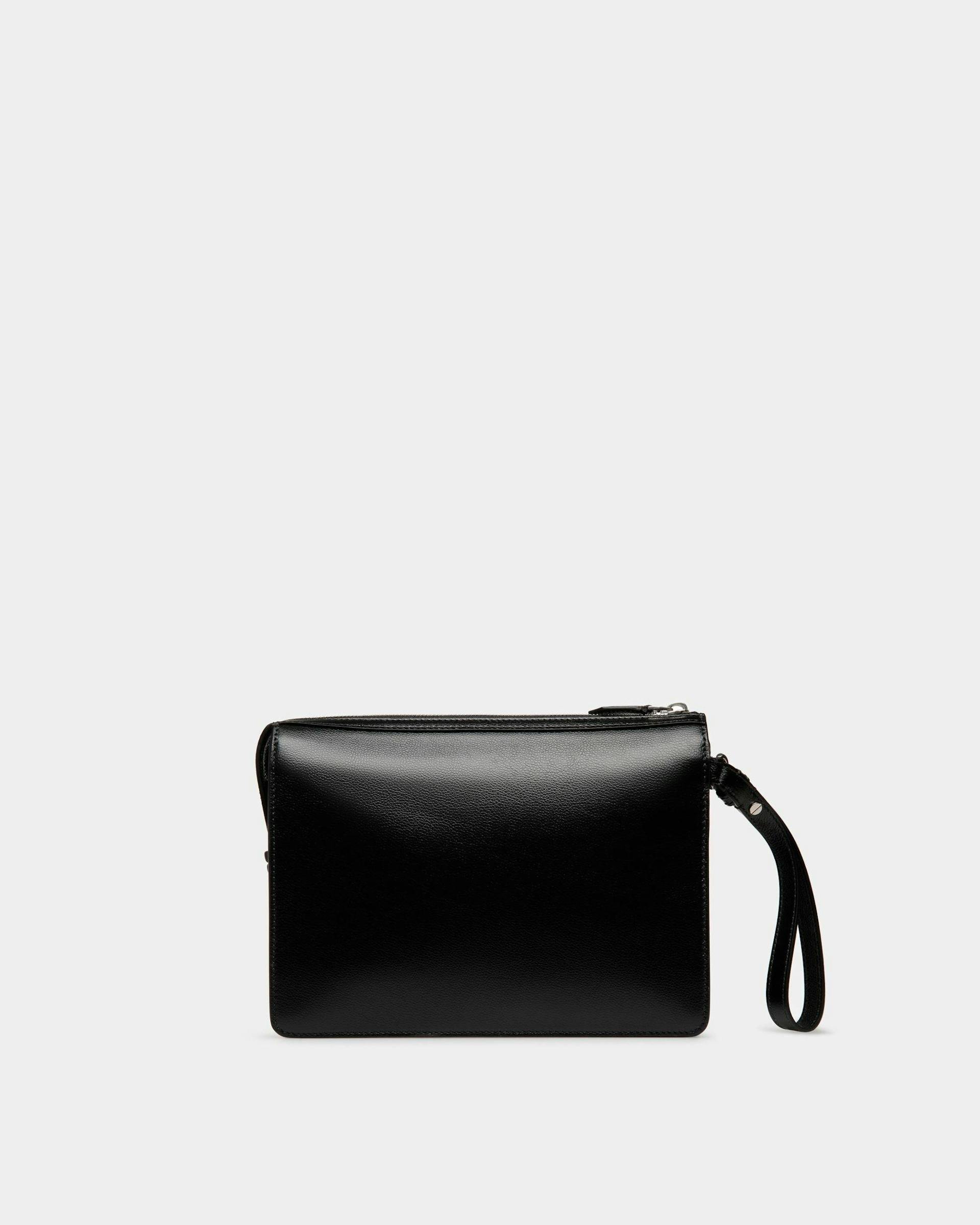 Men's Banque Clutch In Black Leather | Bally | Still Life Back