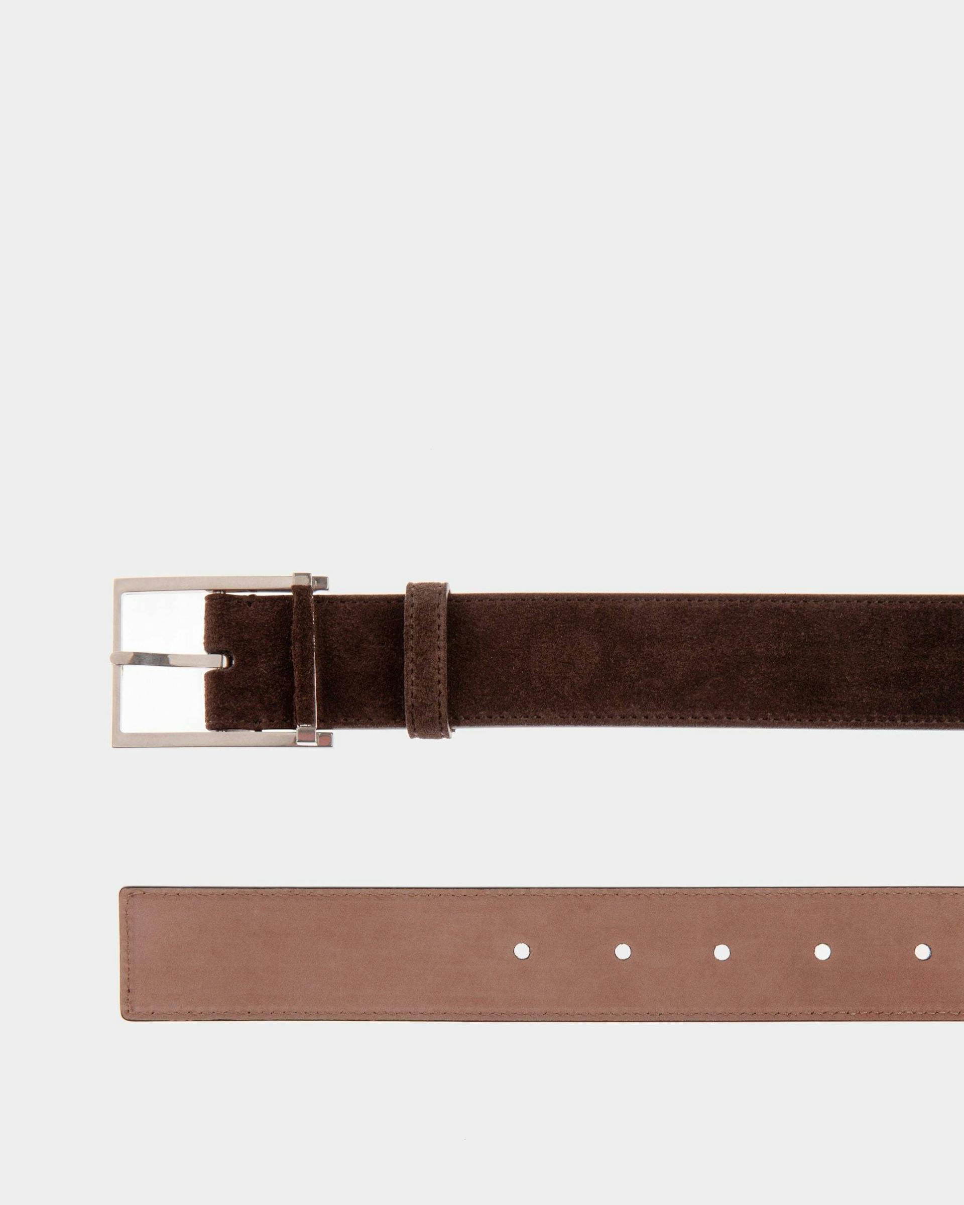 Men's Dress Belt In Brown Leather | Bally | On Model Front