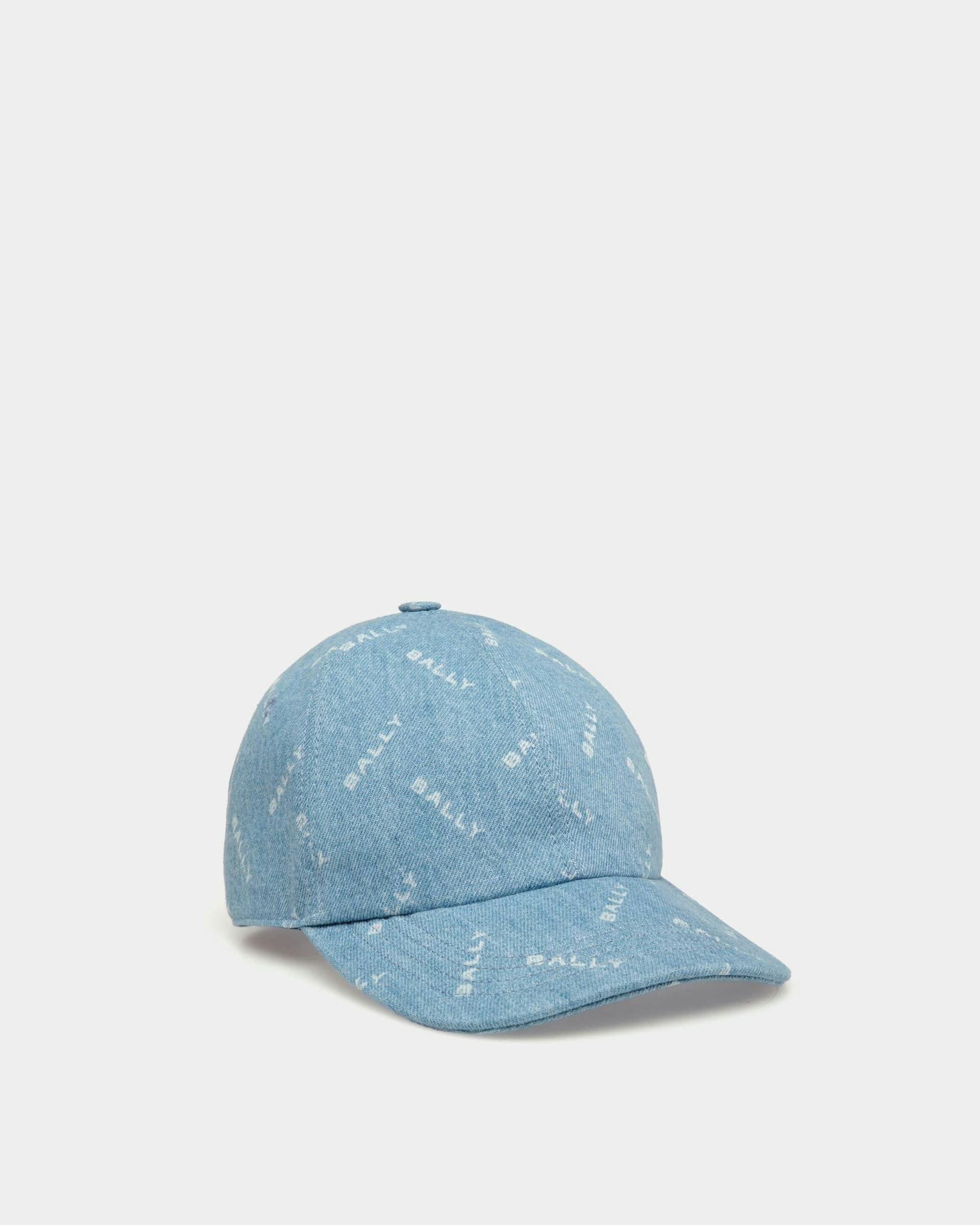 Men's Baseball Hat In Light Blue Cotton | Bally | Still Life Front