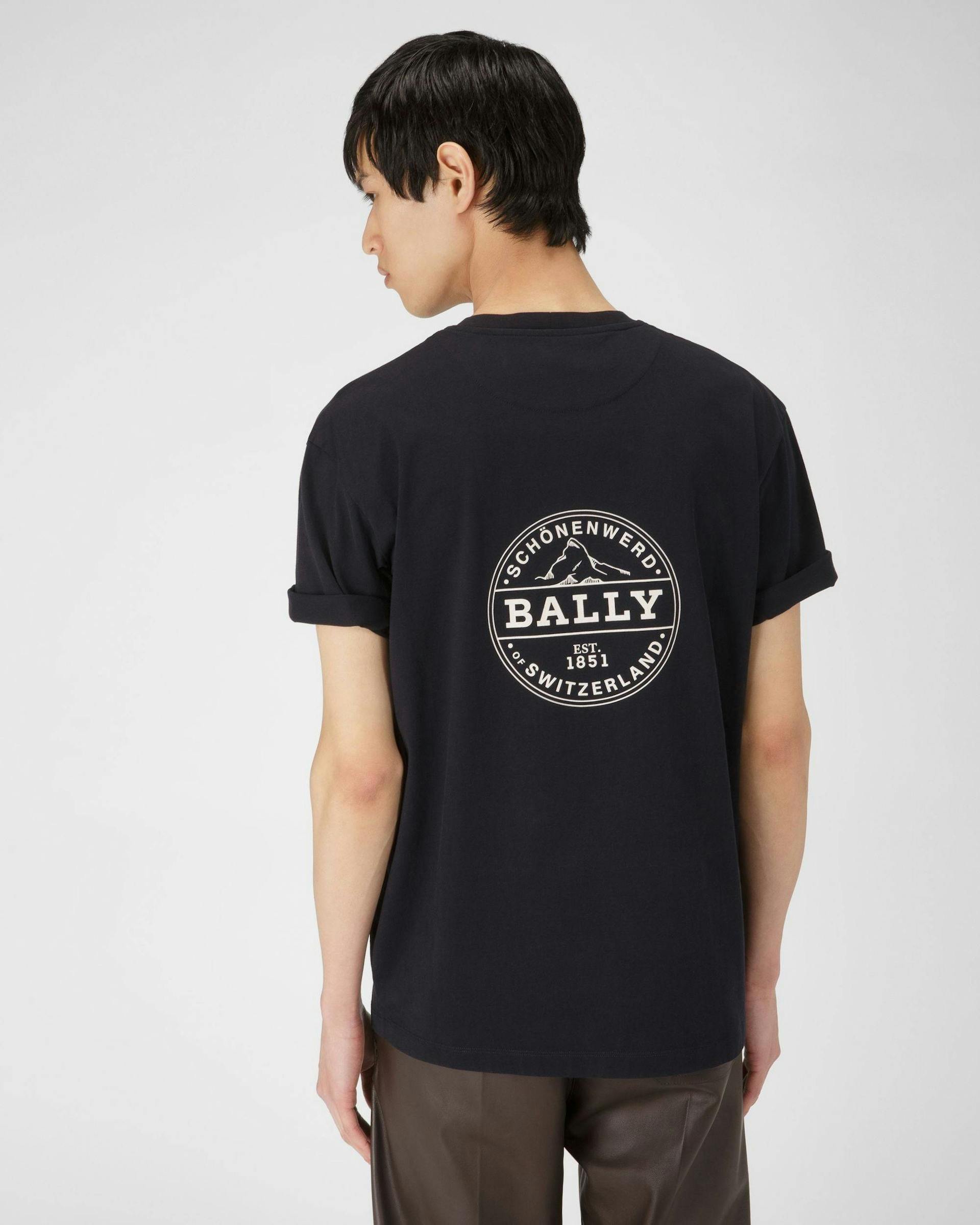 T-Shirt En Coton Biologique Bleu Marine - Homme - Bally - 03