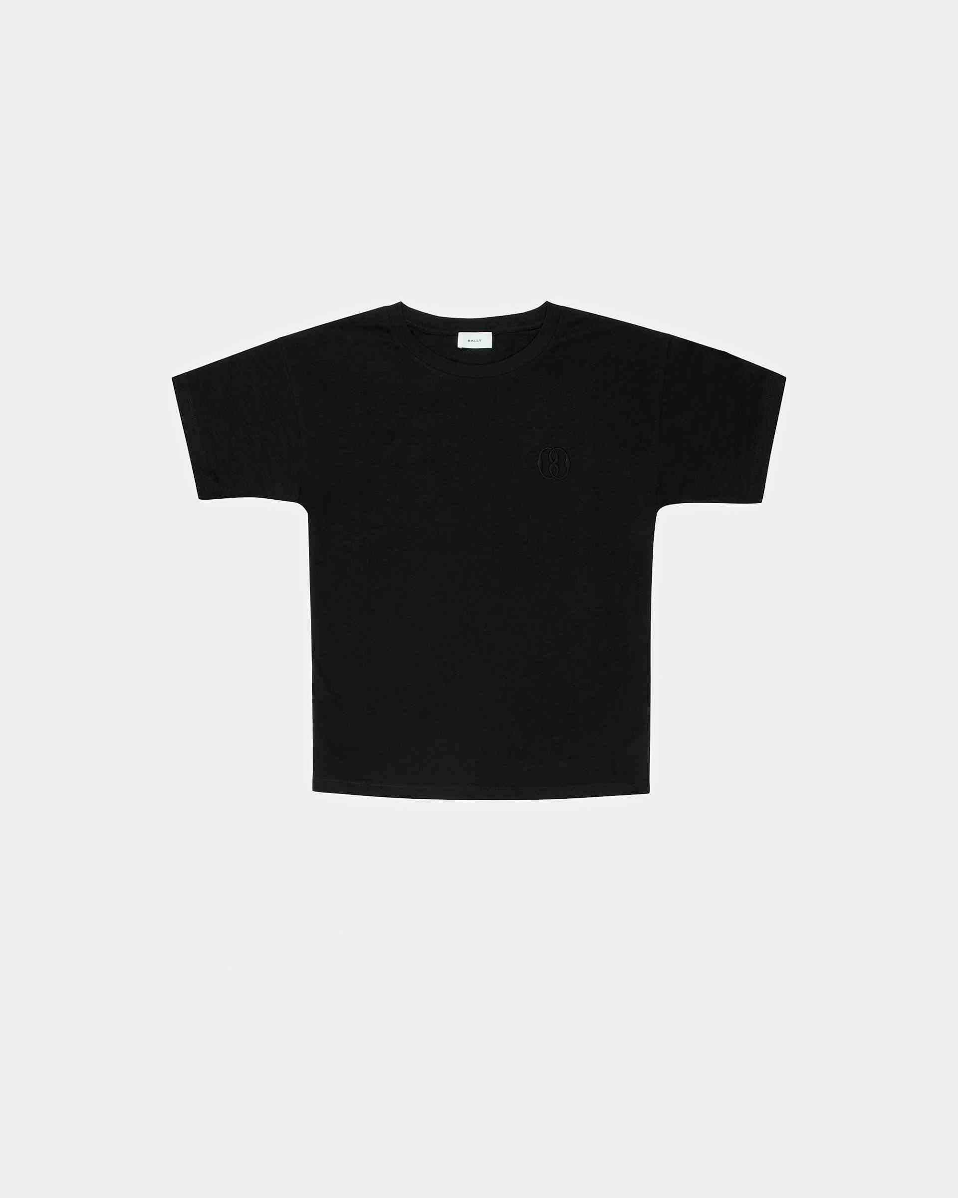 T-shirt Coton BrodÃ© En Noir - Homme - Bally