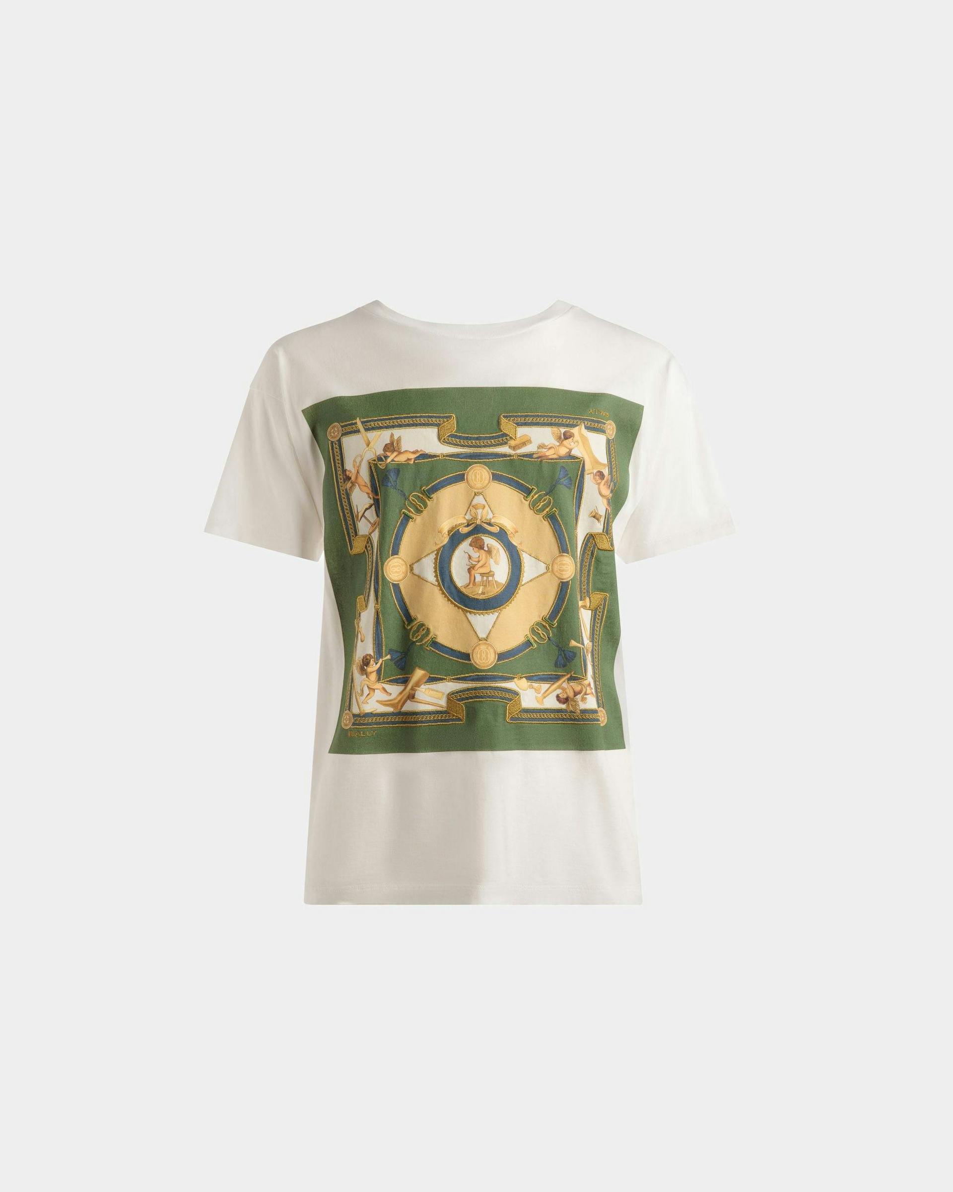 Men's Printed T-Shirt In White Cotton | Bally | Still Life Front