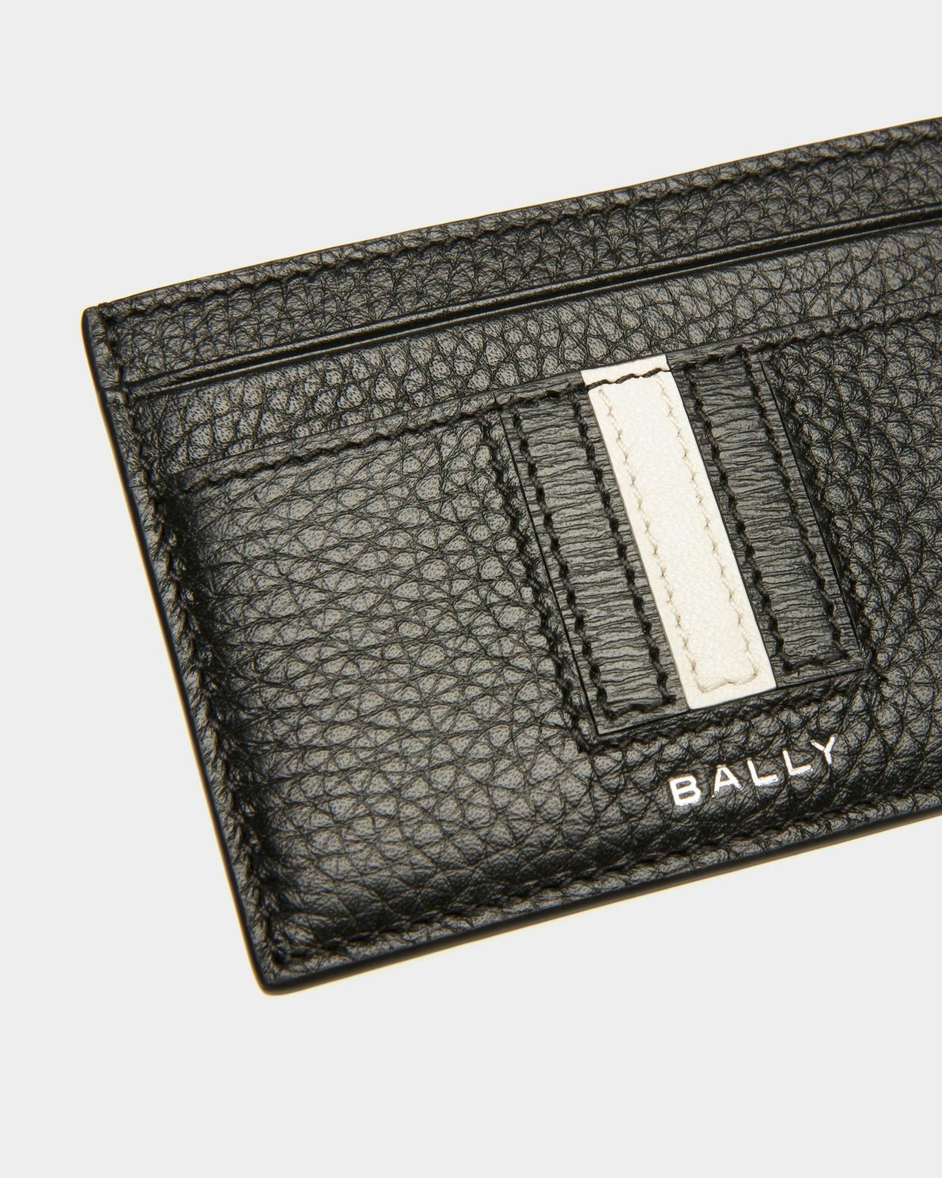 Men's Ribbon Card Holder In Black Leather | Bally | Still Life Detail
