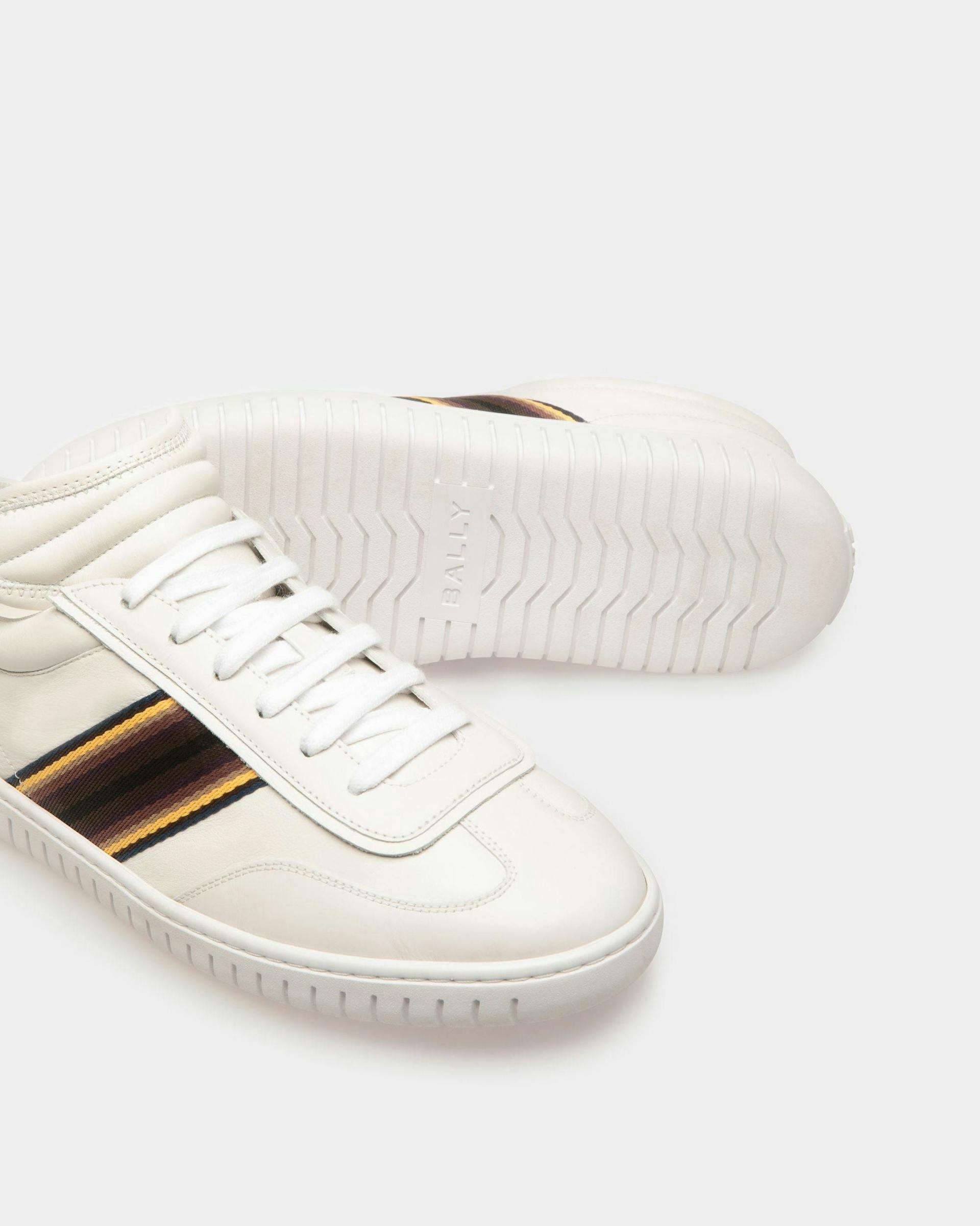 Men's Player Sneakers In White Leather | Bally | Still Life Below