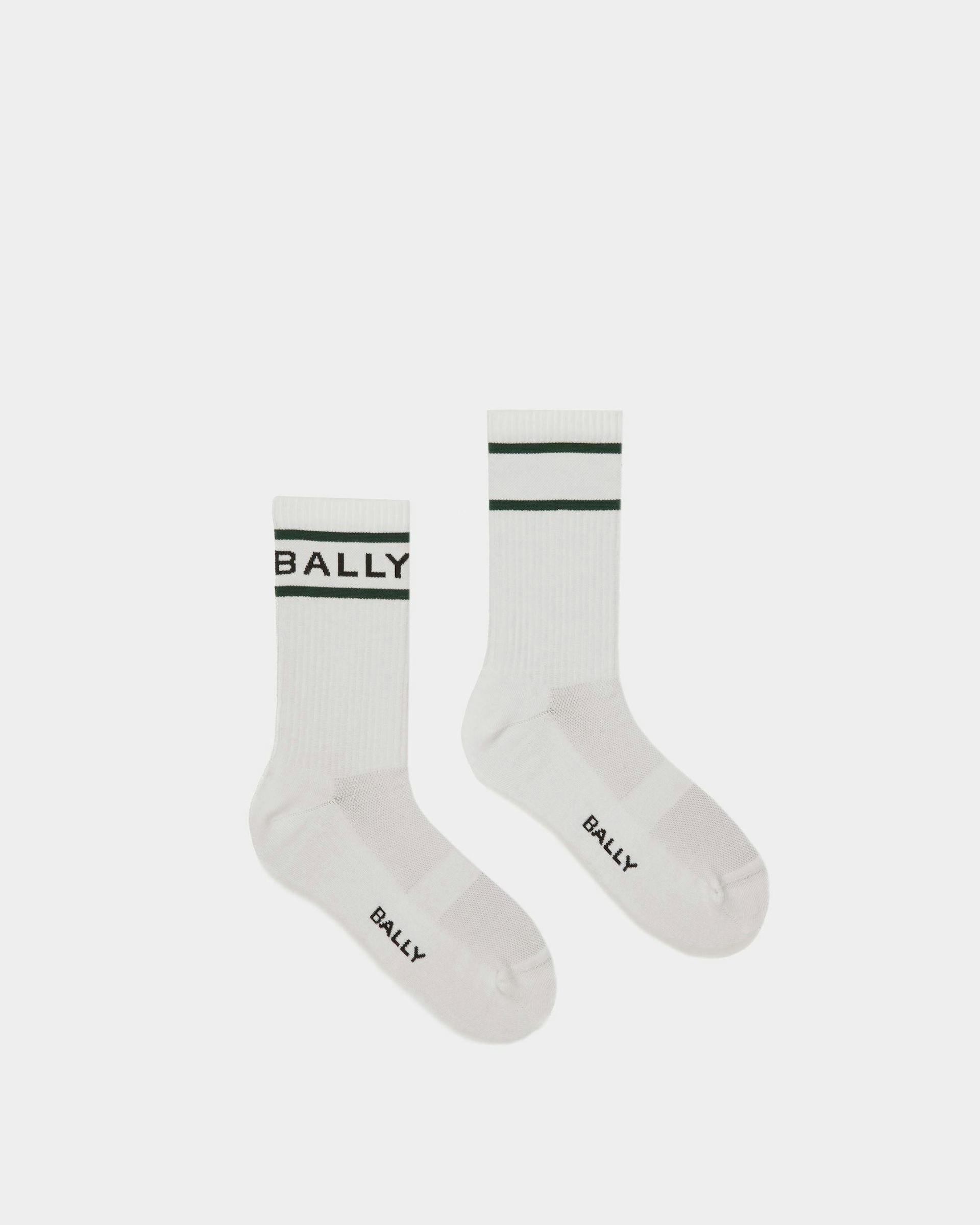 Chaussettes à rayures Bally En blanc et vert - Homme - Bally - 01