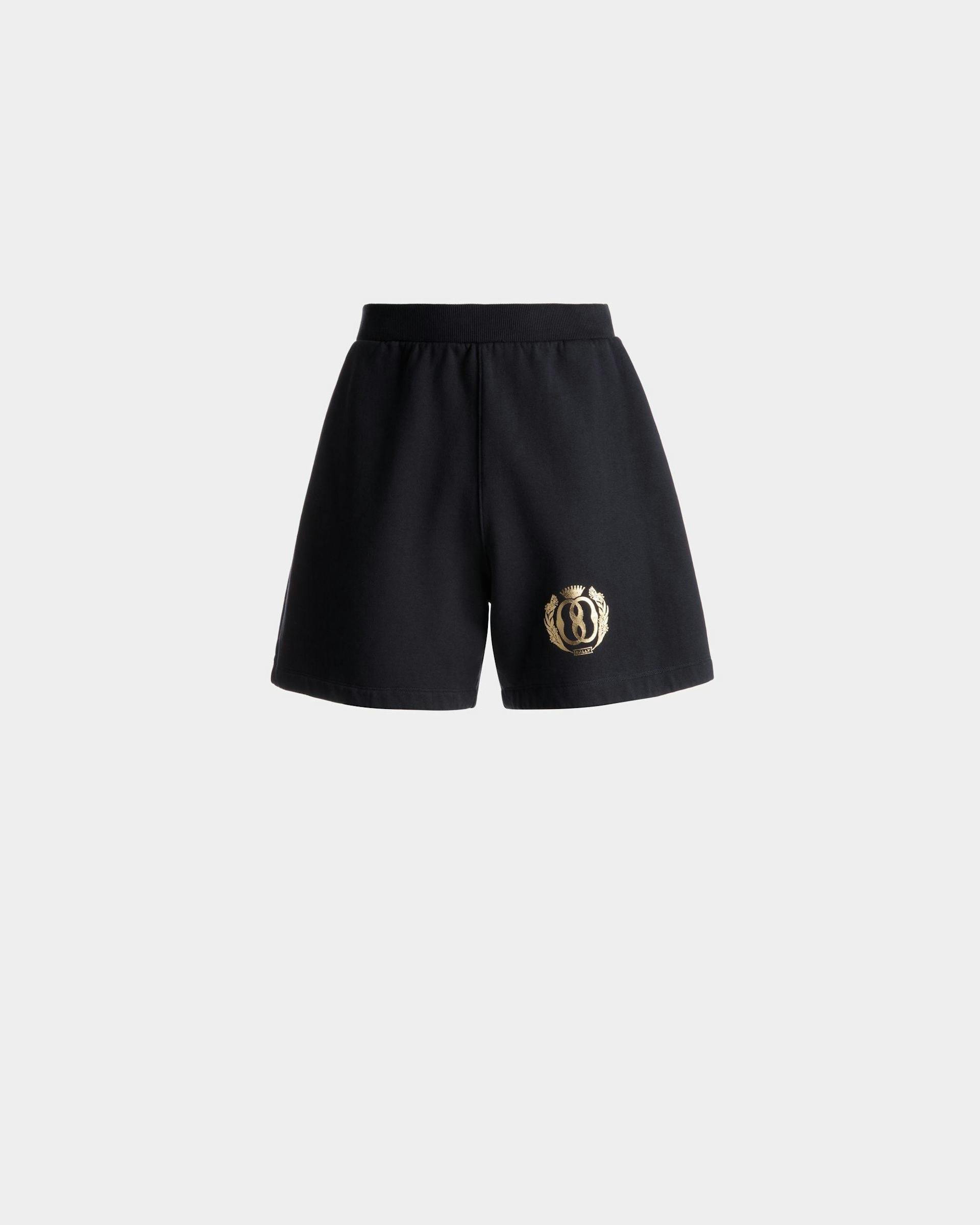 Men's Sweatpant Shorts In Midnight Cotton | Bally | Still Life Front