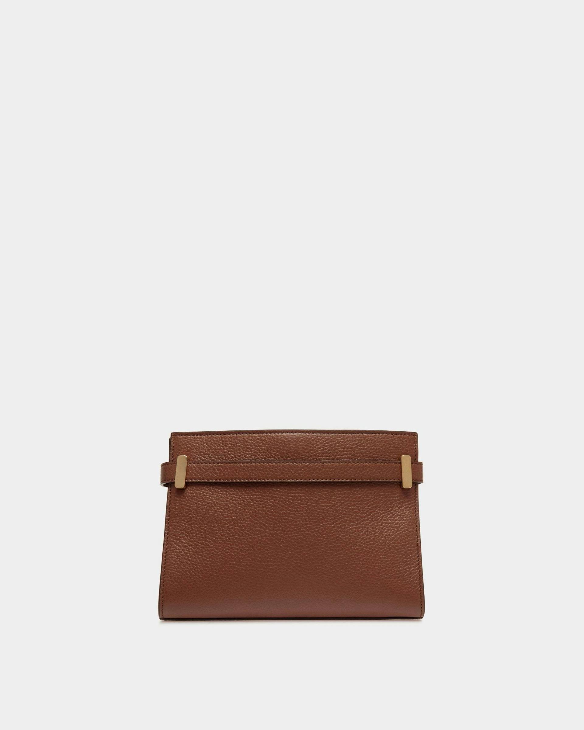 Women's Carriage Crossbody Bag in Brown Grained Leather | Bally | Still Life Back