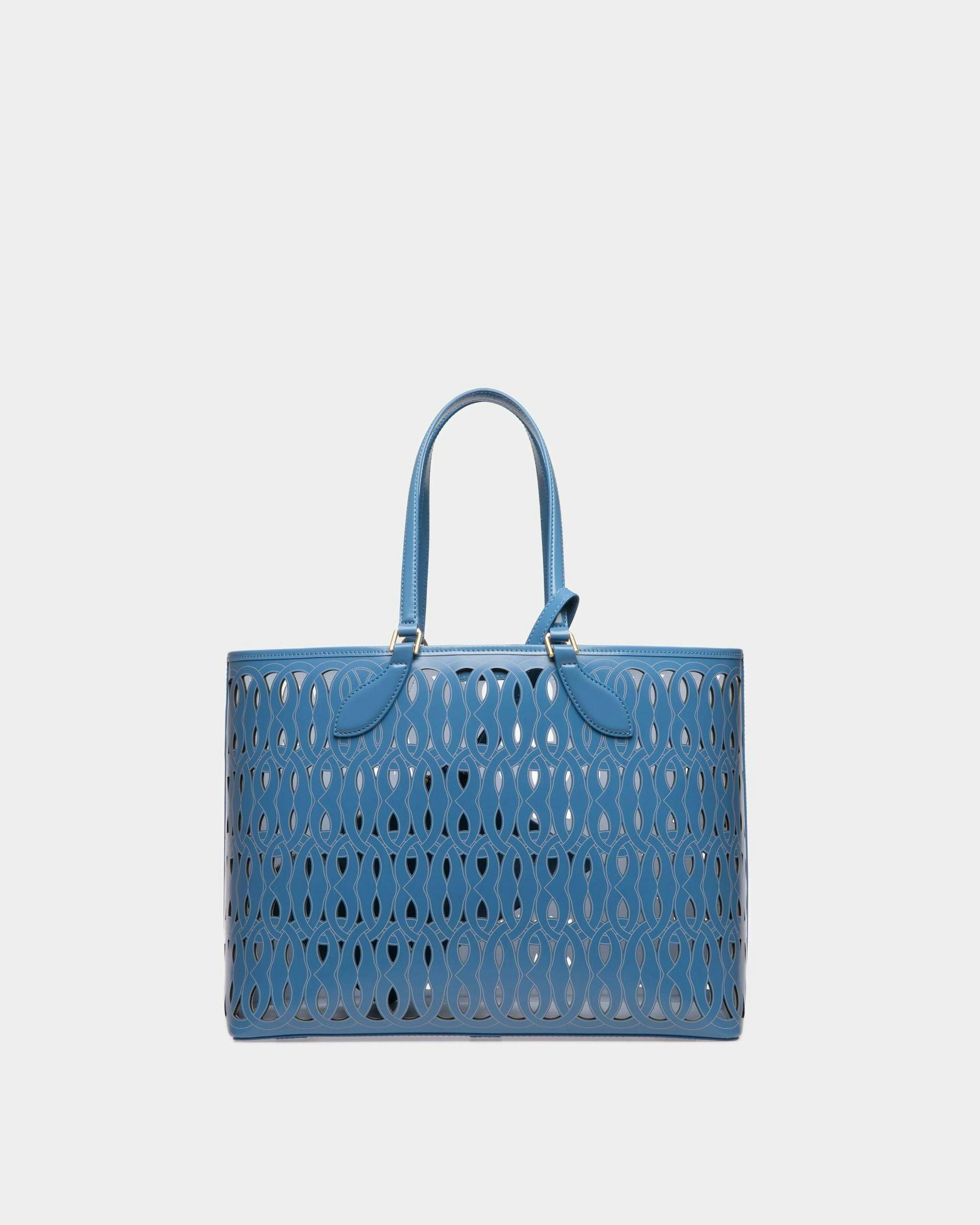Women's Lago Tote Bag In Blue Leather | Bally | Still Life Back