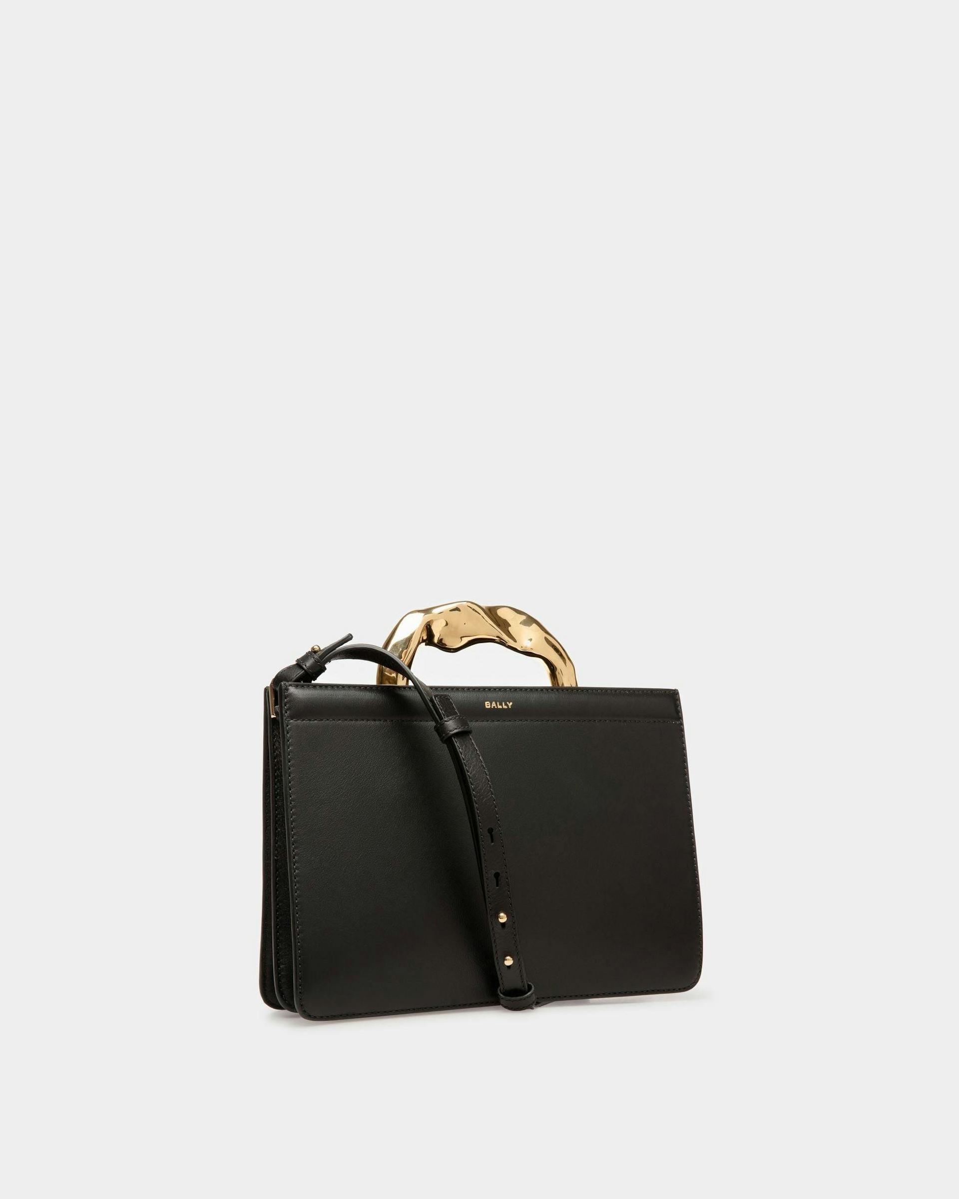 Women's Baroque Top Handle Bag In Black Leather | Bally | Still Life 3/4 Front