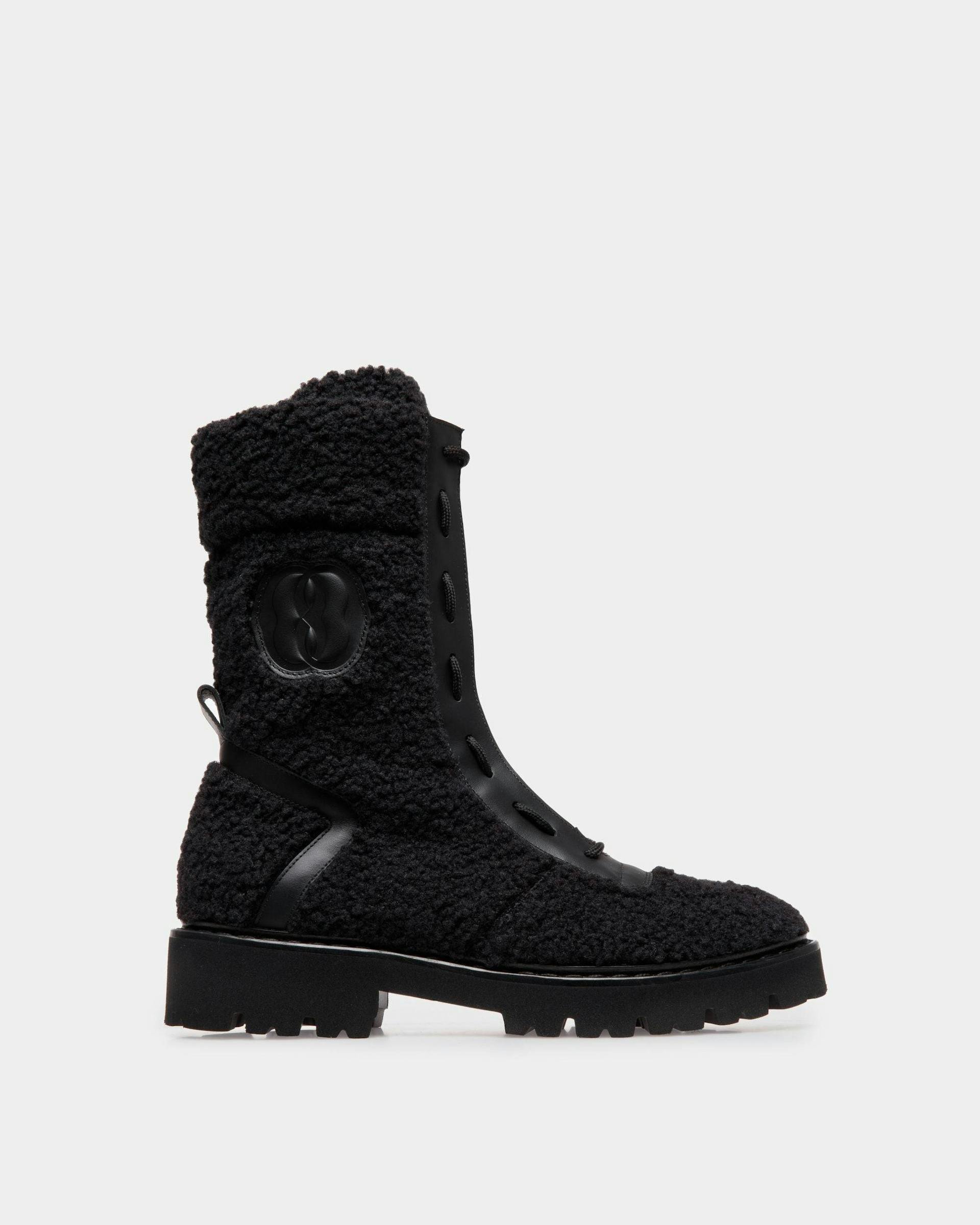 Women's Enga Boots In Black Leather | Bally | Still Life Side