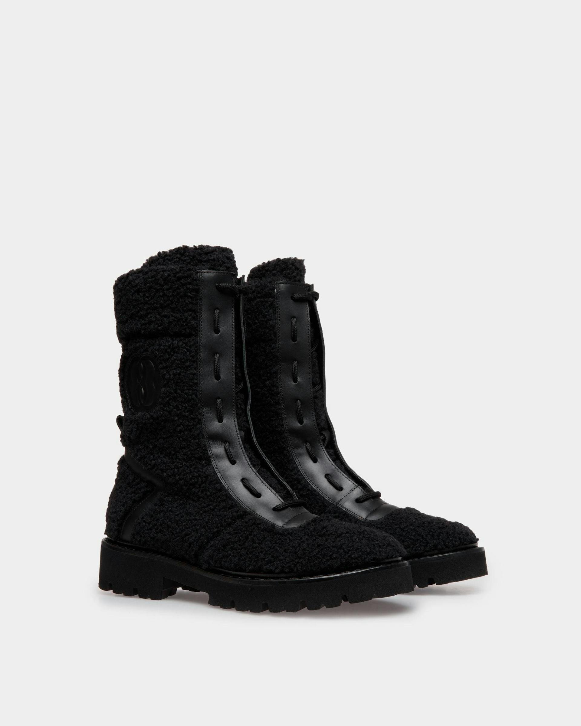 Women's Enga Boots In Black Leather | Bally | Still Life 3/4 Front