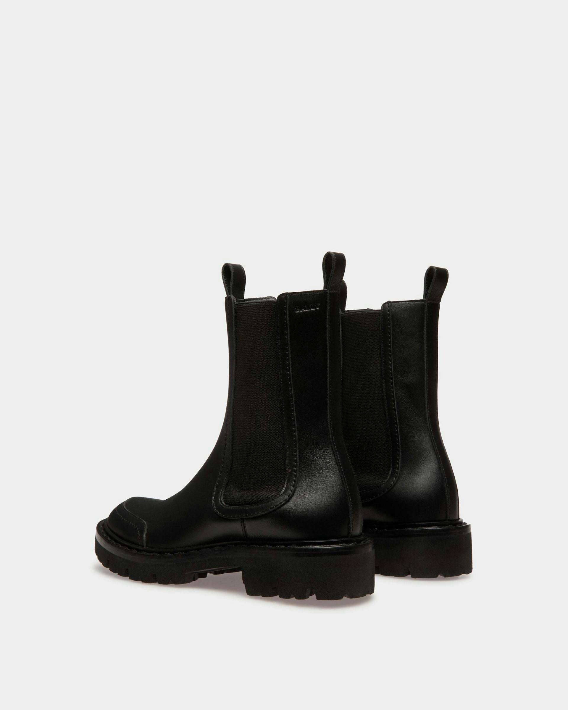 Women's Enga Boots In Black Leather | Bally | Still Life 3/4 Back