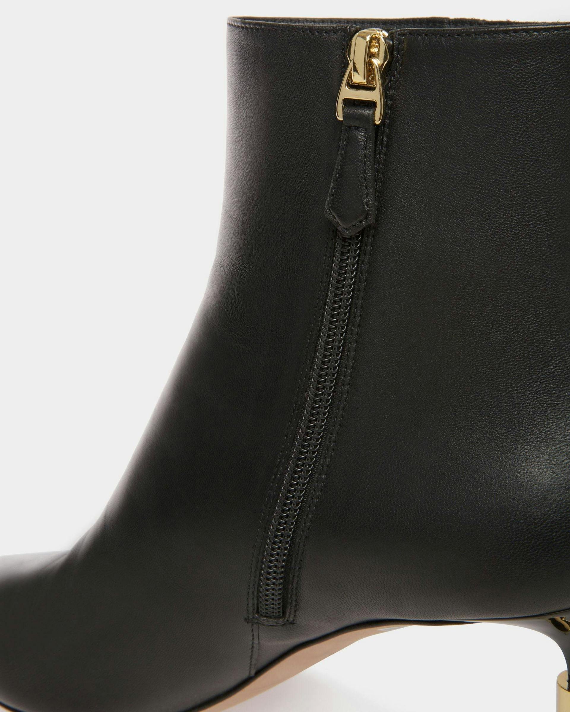 Women's Block Booties In Black Leather | Bally | Still Life Detail