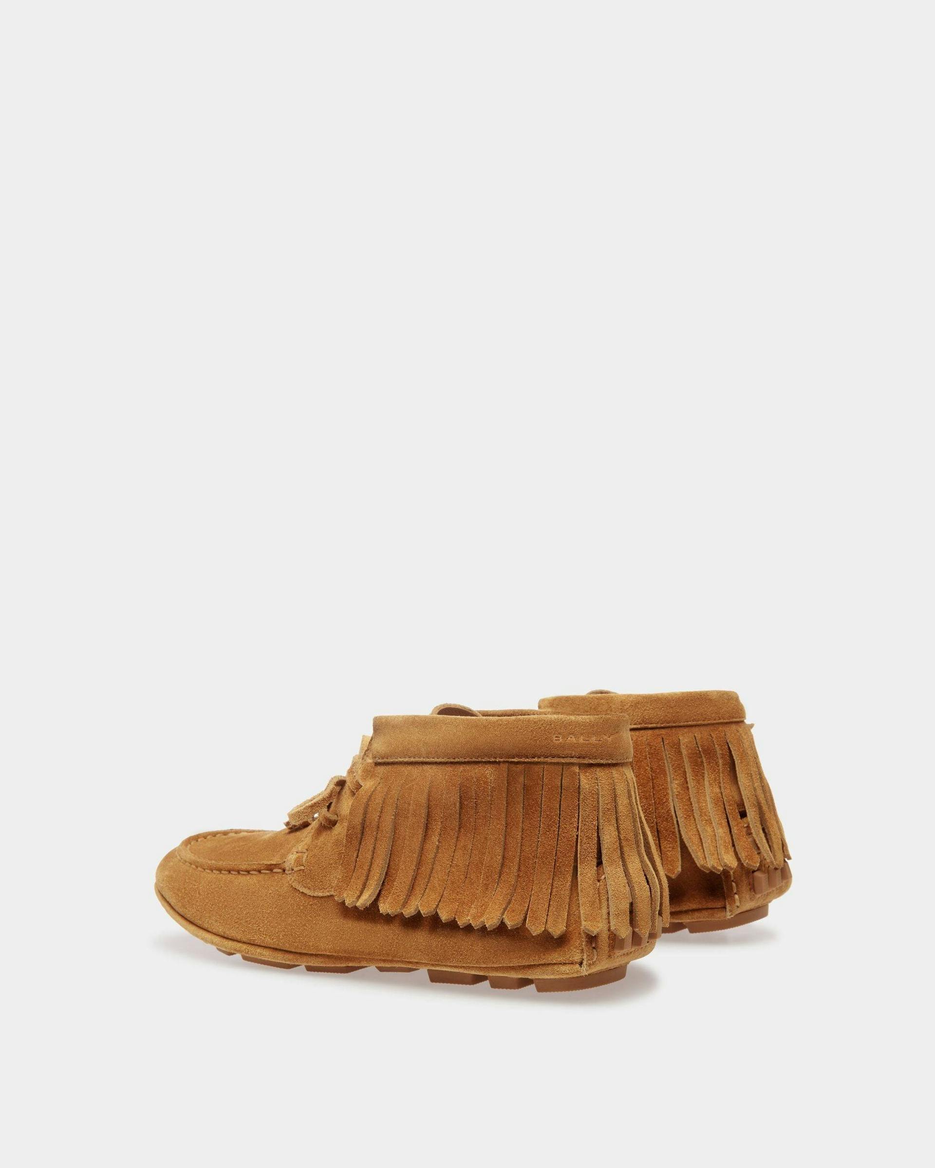 Women's Kerbs Driver Shoes In Desert Leather | Bally | Still Life 3/4 Back