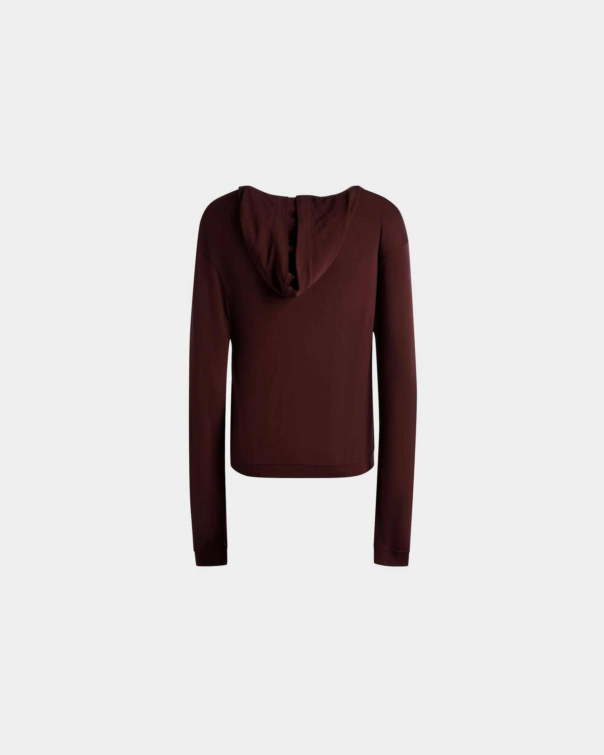 Women's Hooded Sweatshirt In Burgundy Fabric | Bally | Still Life Back
