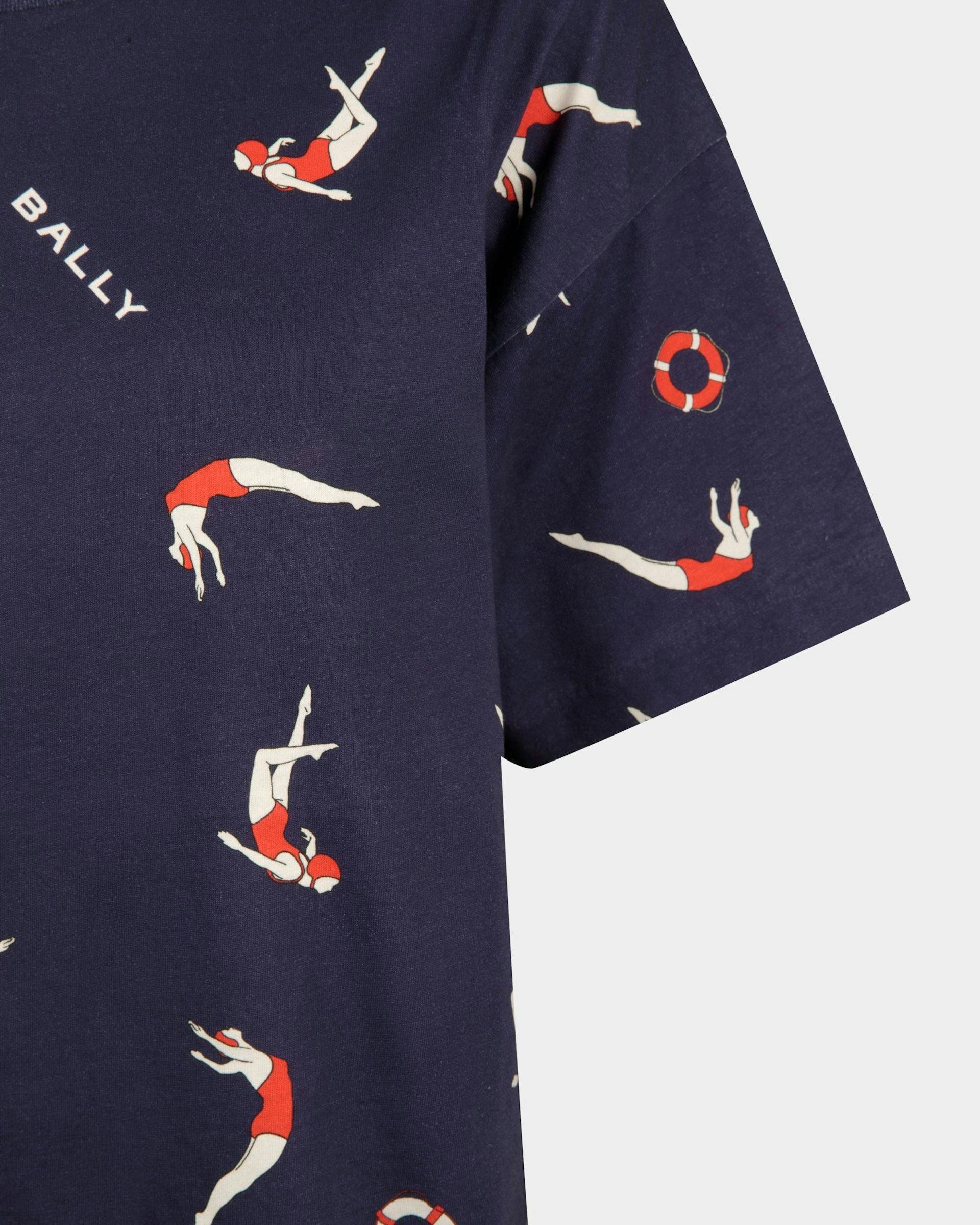 Women's Printed T-shirt in Cotton | Bally | On Model Detail