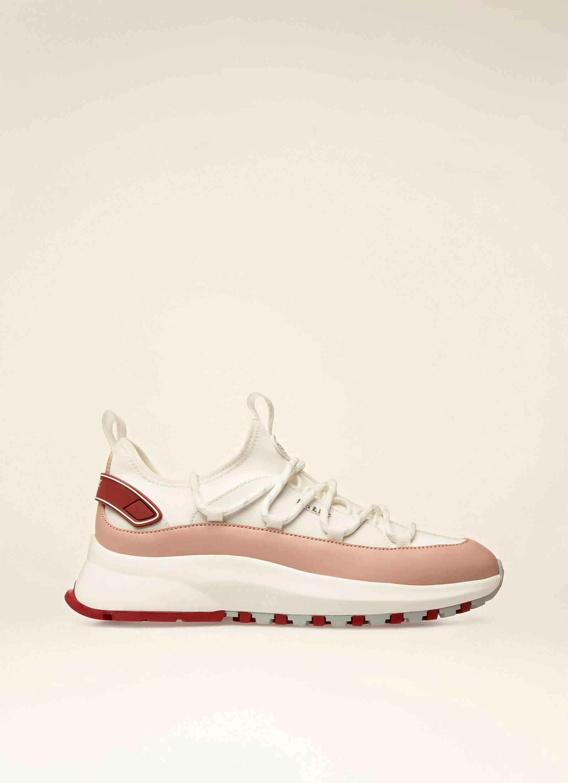Delys Sneakers En Cuir Blanc Et Rose - Femme - Bally