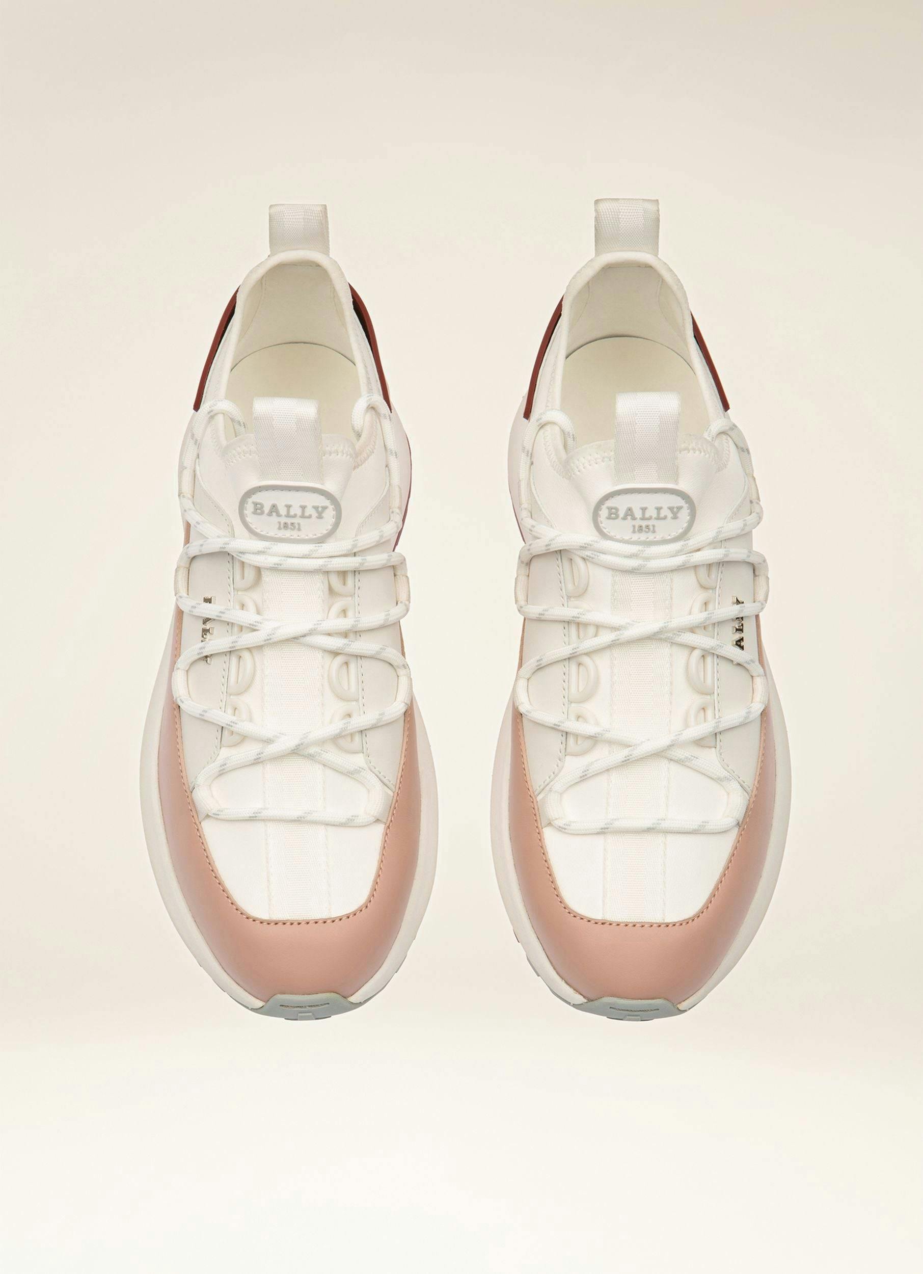 Delys Sneakers En Cuir Blanc Et Rose - Femme - Bally - 04