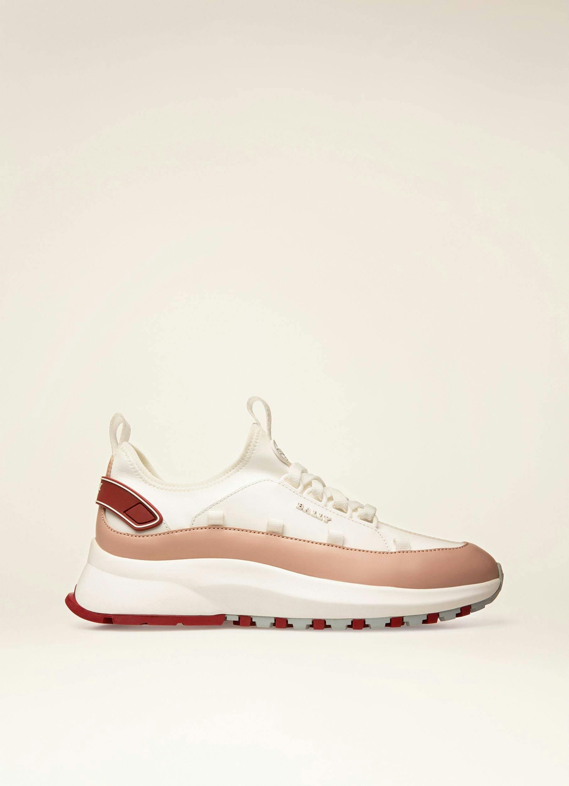 Delys Sneakers En Cuir Blanc Et Rose - Femme - Bally - 08