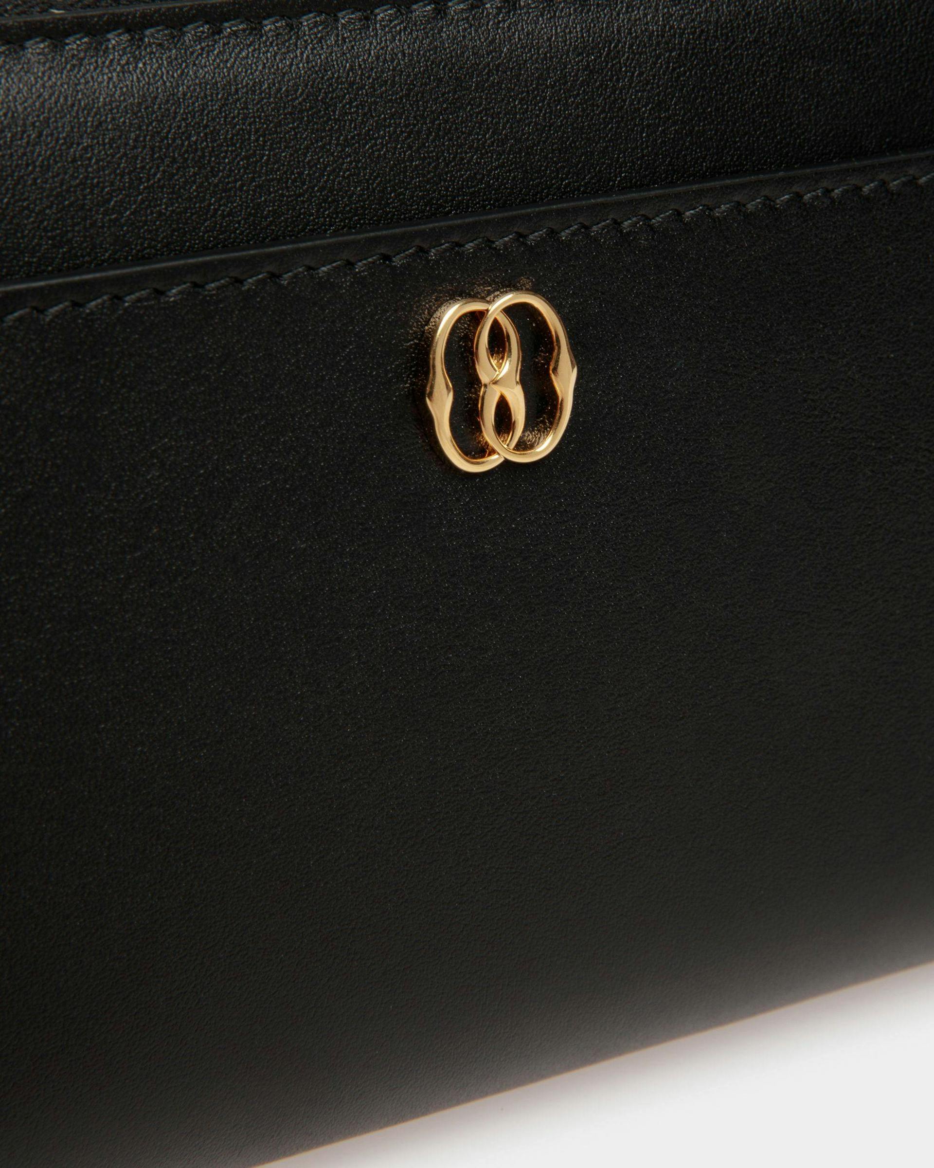 Women's Emblem Long Wallet in Black Leather | Bally | Still Life Detail