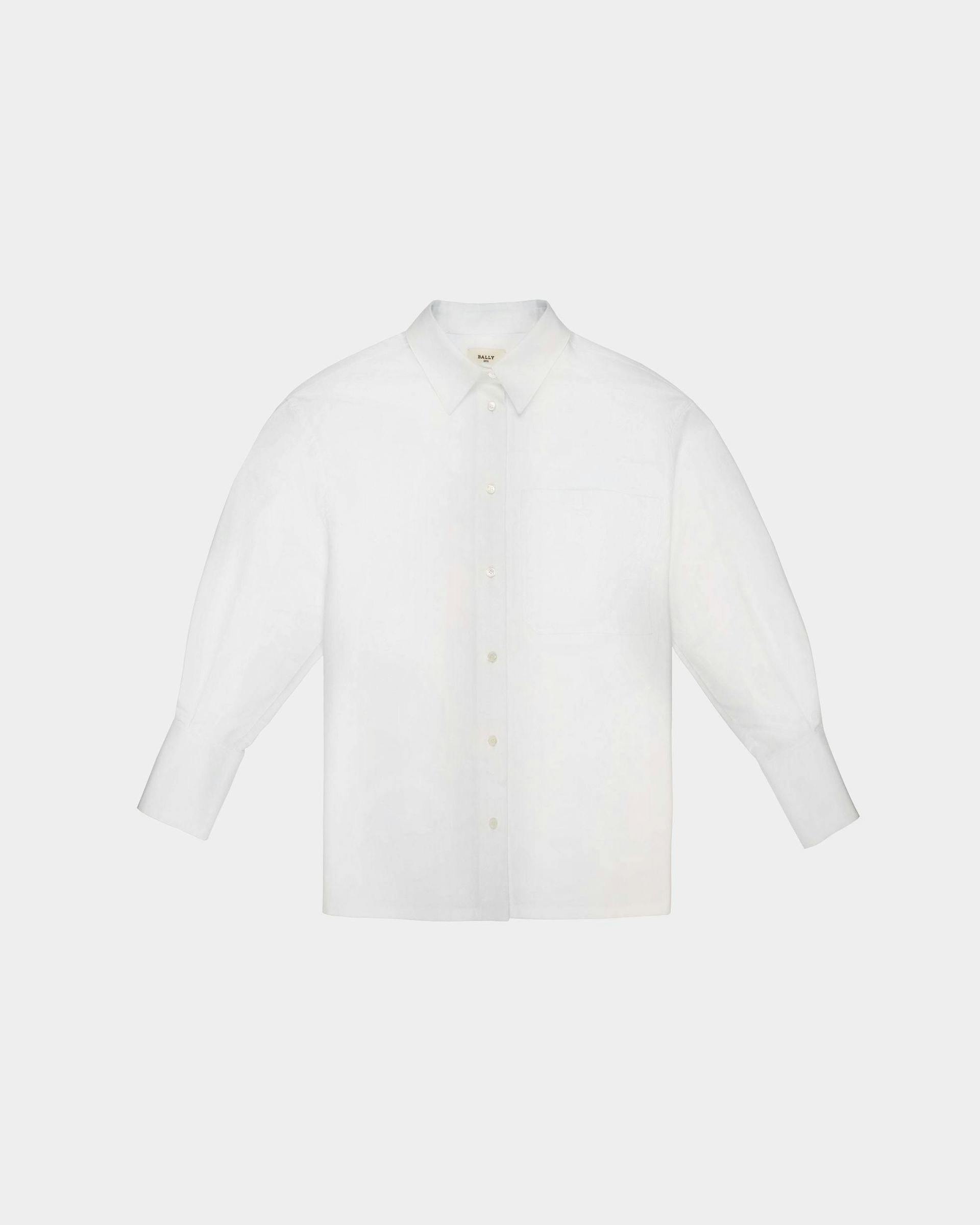 T-shirt Ã€ Manches Longues En Coton Blanc - Femme - Bally - 01
