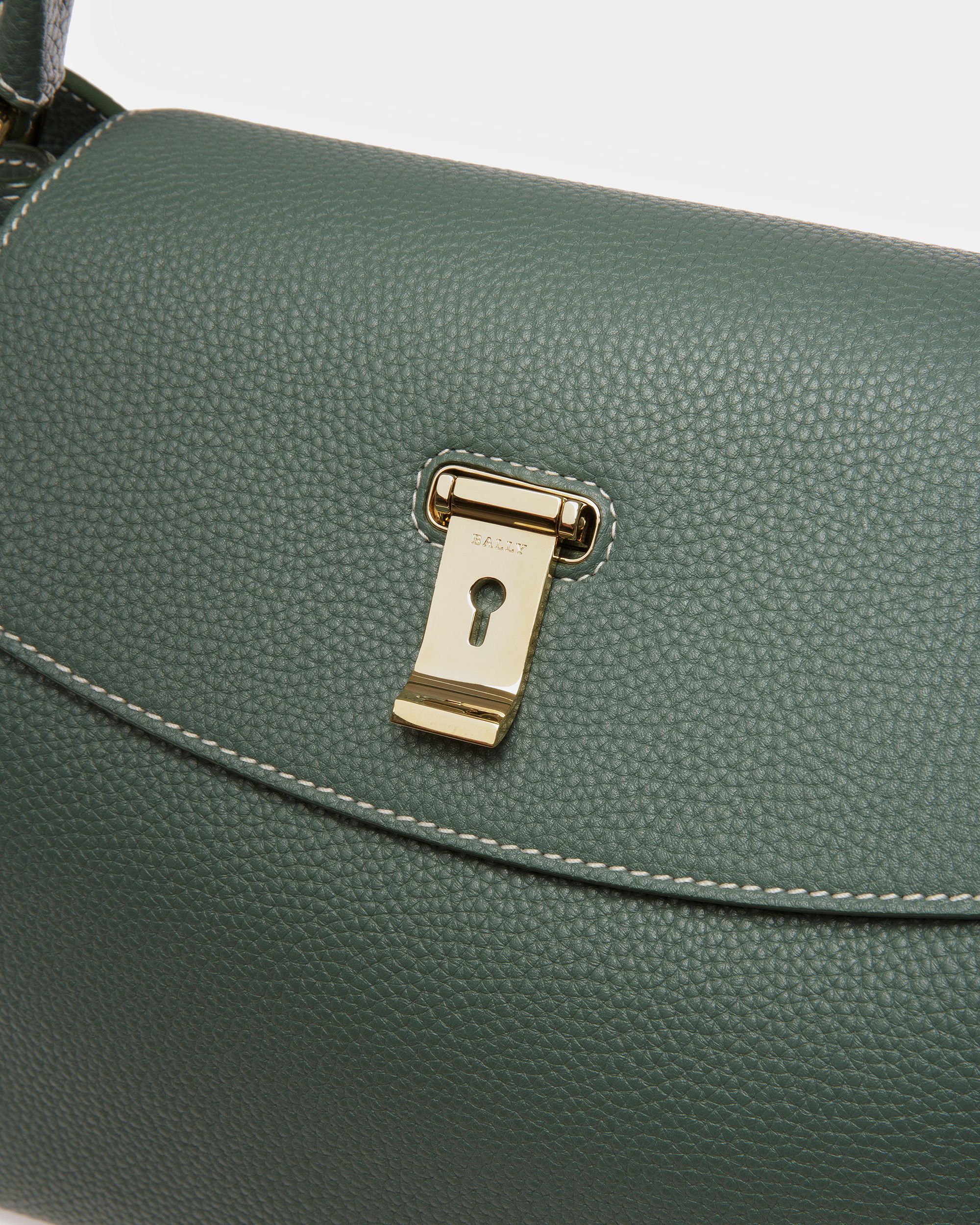 Layka Sac À Poignée Supérieure En Cuir Vert Sauge - Femme - Bally - 05