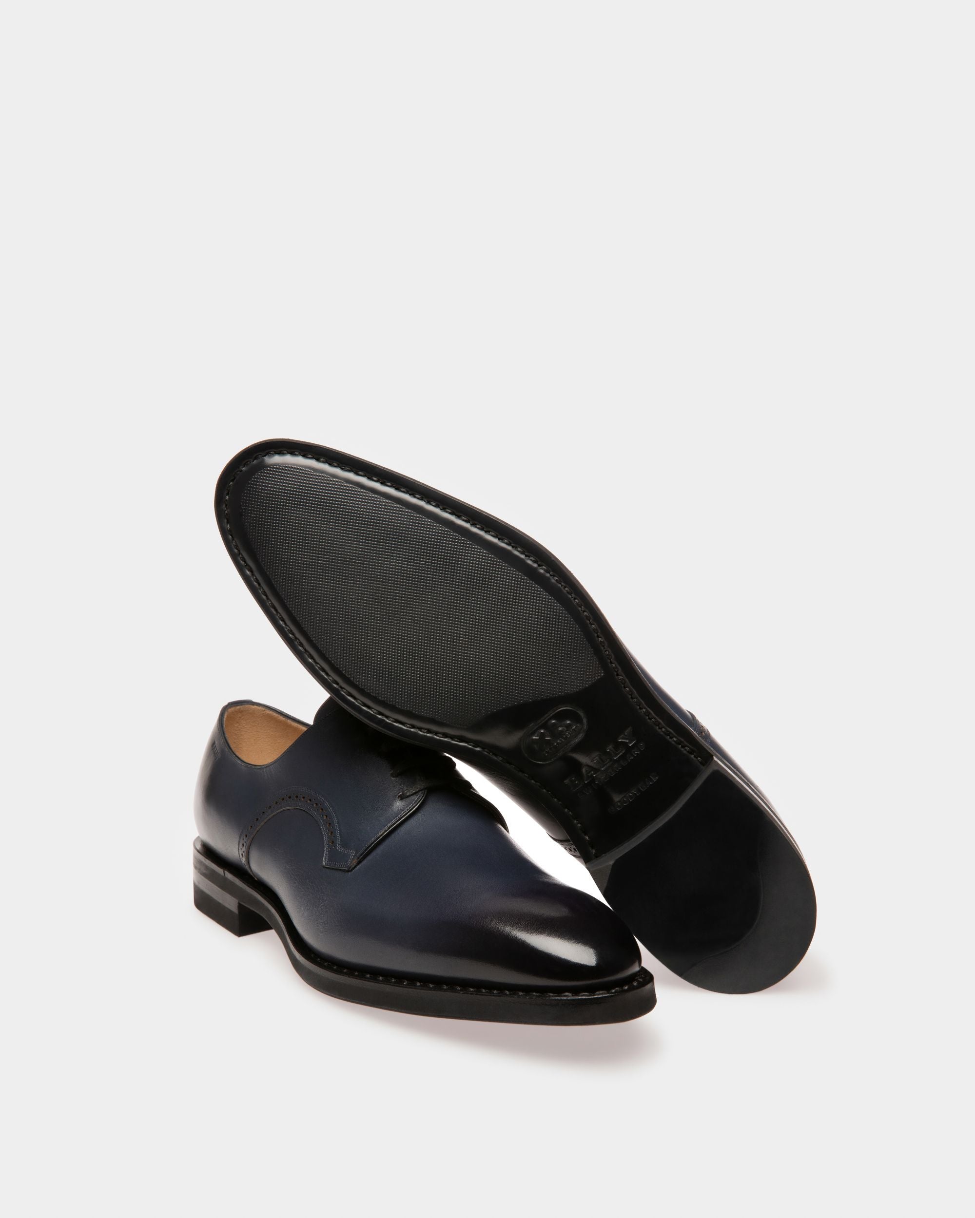 Scrivani Derbies En Cuir Bleu Marine - Homme - Bally - 04