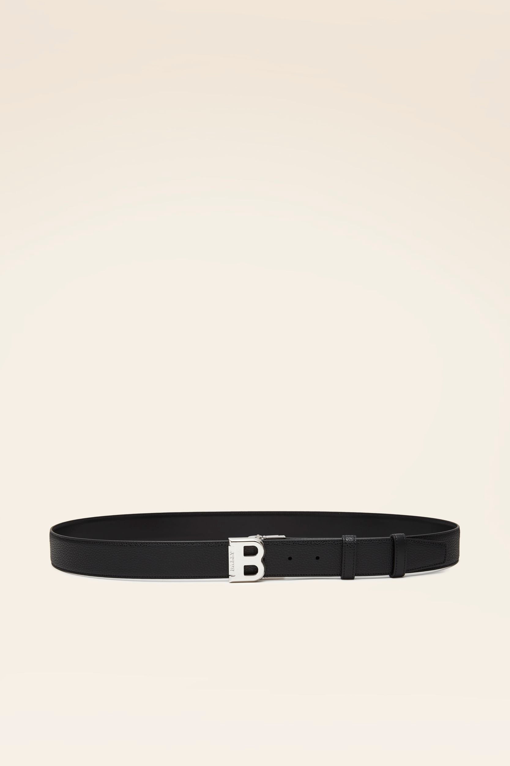 Ceinture Réversible Et Ajustable En Cuir Noir - Homme - Bally - 01