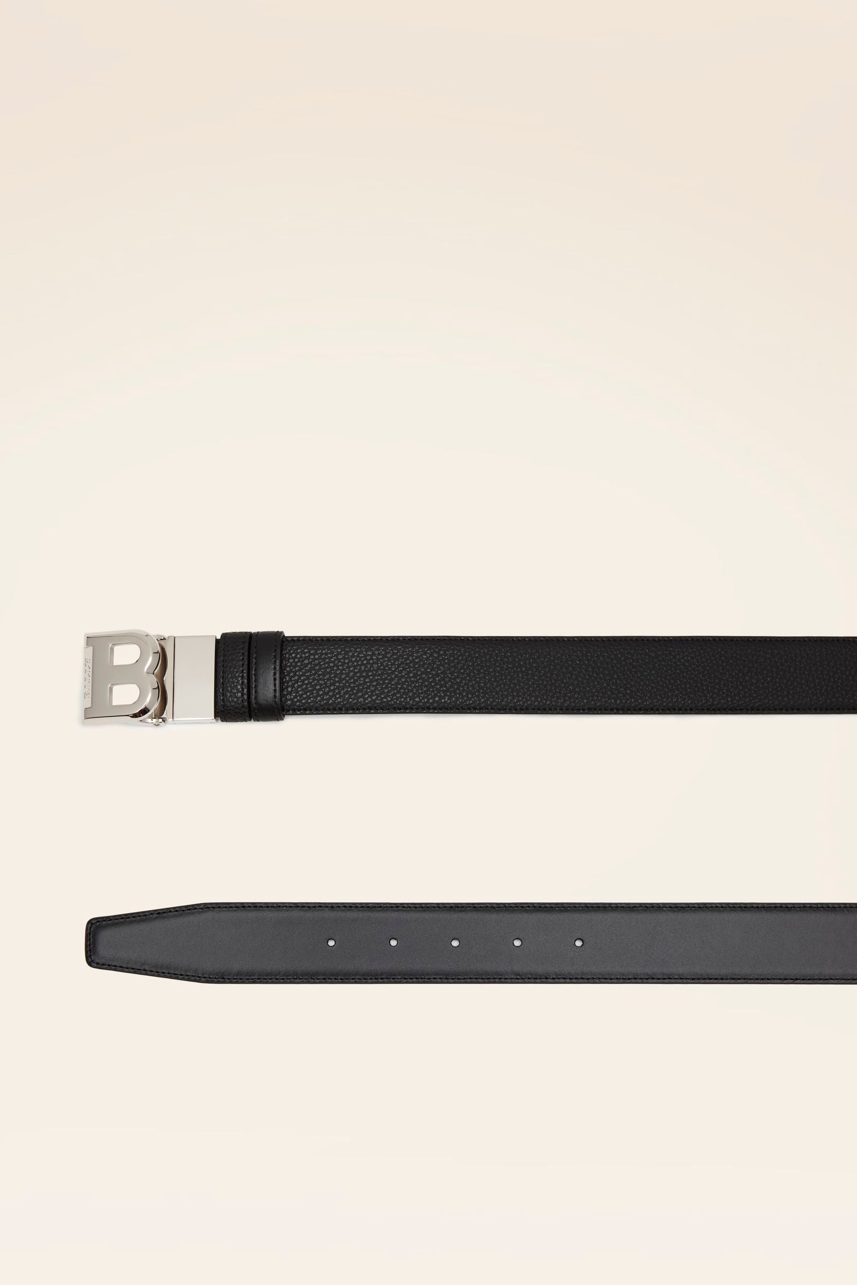 Men's Black Leather Belt - Homme - Bally - 02
