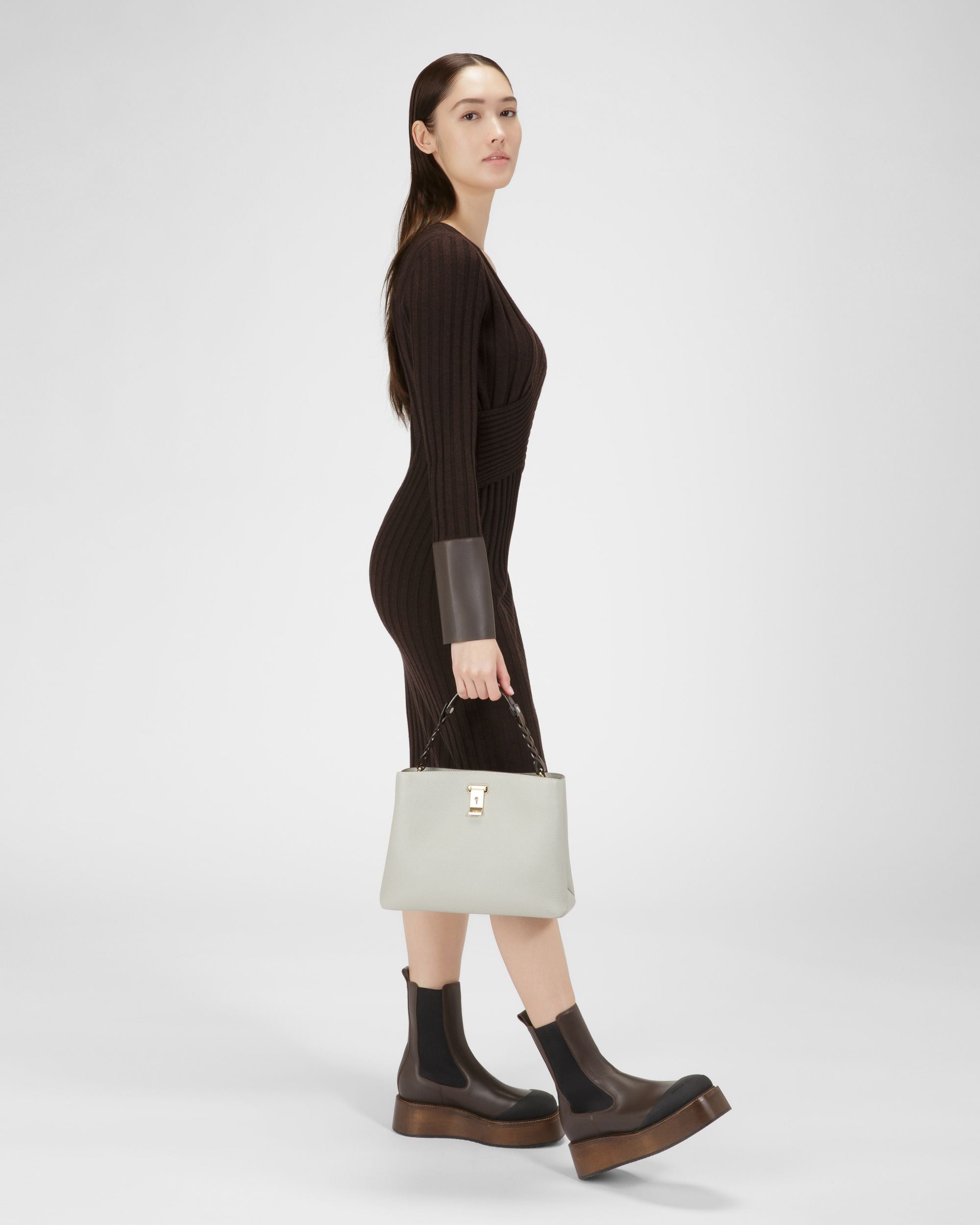 Lucyle Sac Porté Épaule En Cuir Bleu Clair - Femme - Bally - 06