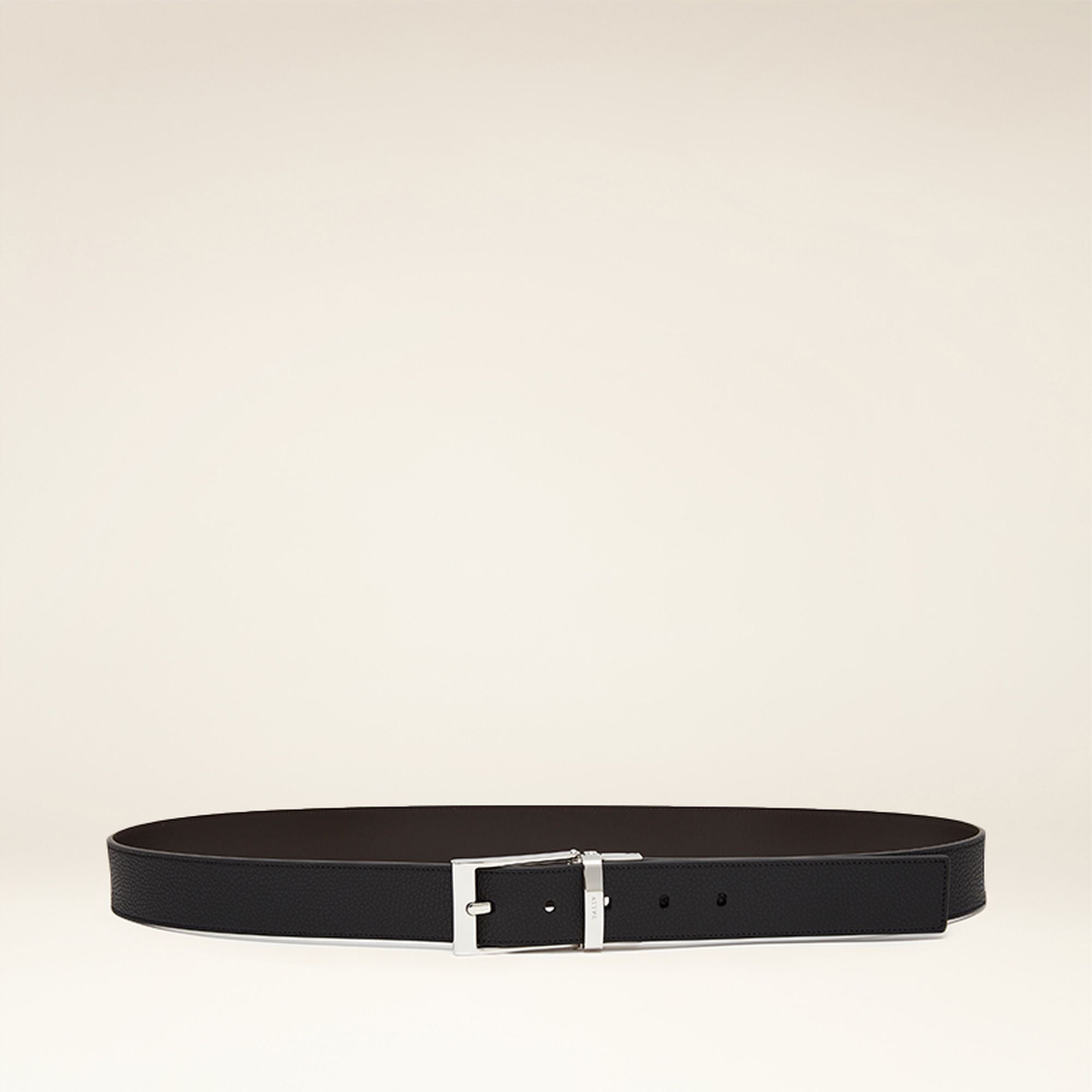 Ceinture Réversible Et Ajustable En Cuir Noir - Homme - Bally - 01