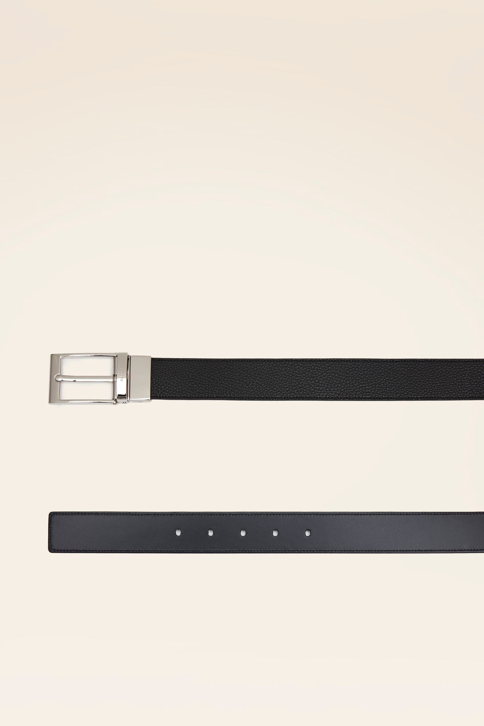 Ceinture Réversible Et Ajustable En Cuir Noir - Homme - Bally - 02