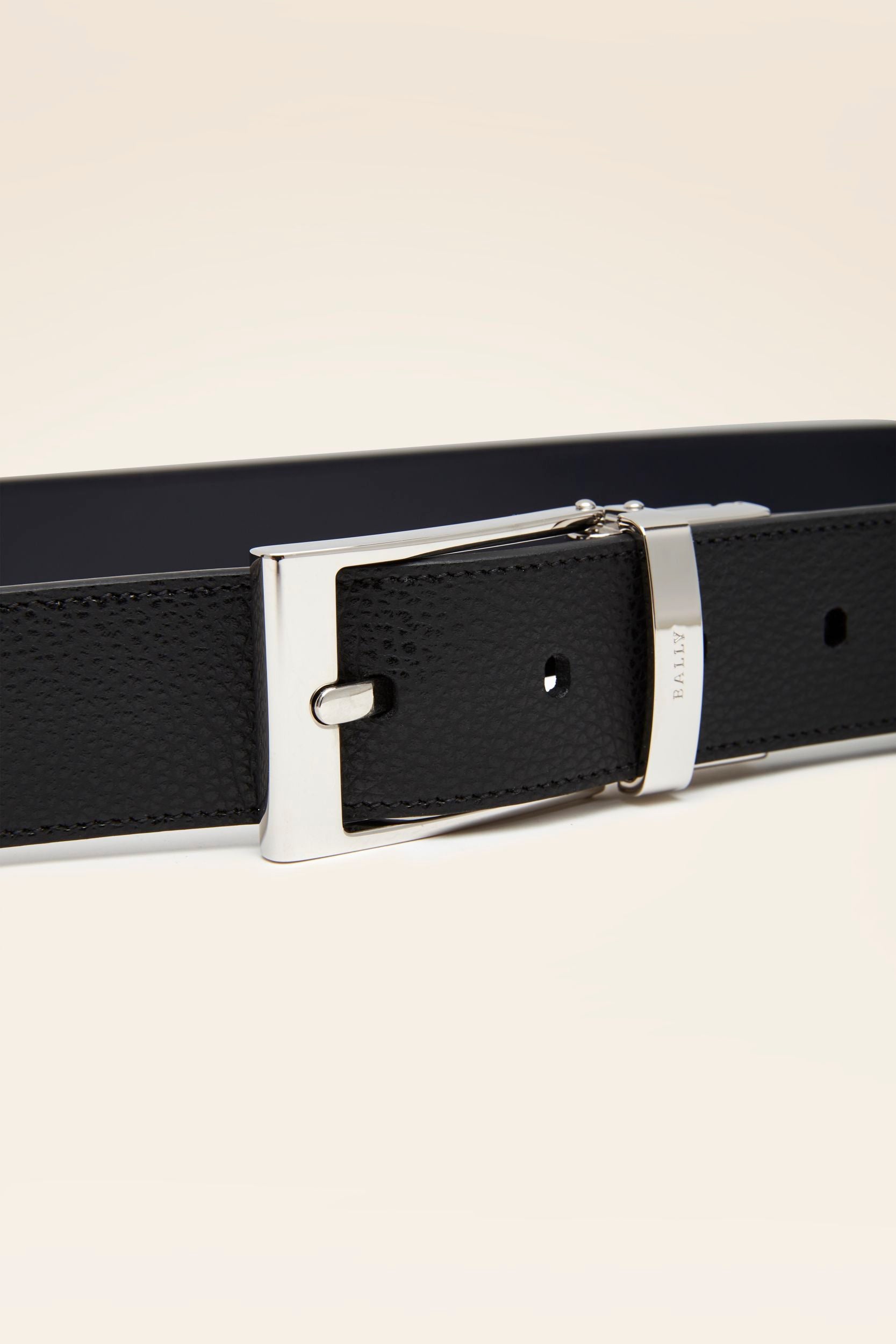 Ceinture Réversible Et Ajustable En Cuir Noir - Homme - Bally - 03