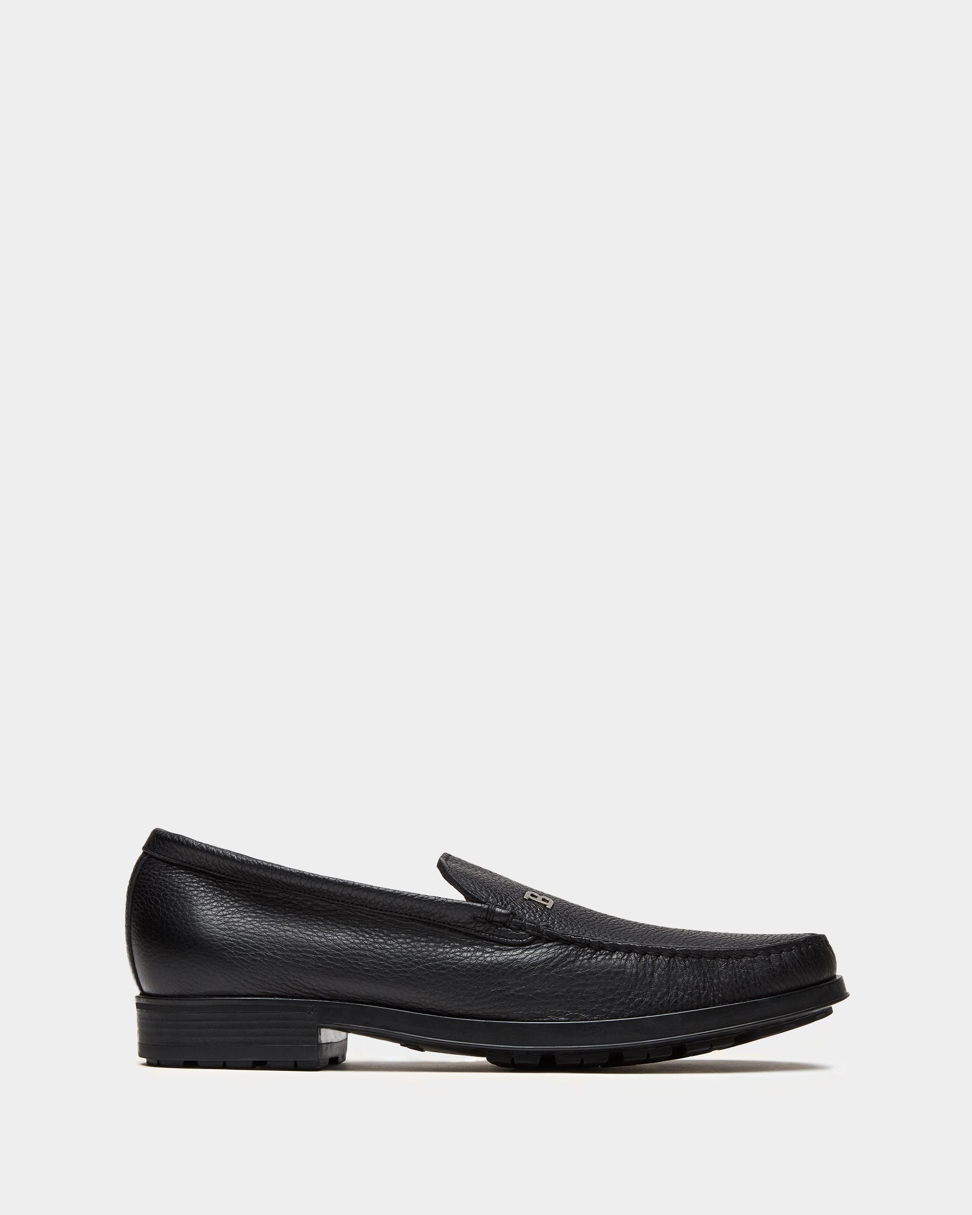 Mocassin En Cuir Grainé Noir - Homme - Bally - 01