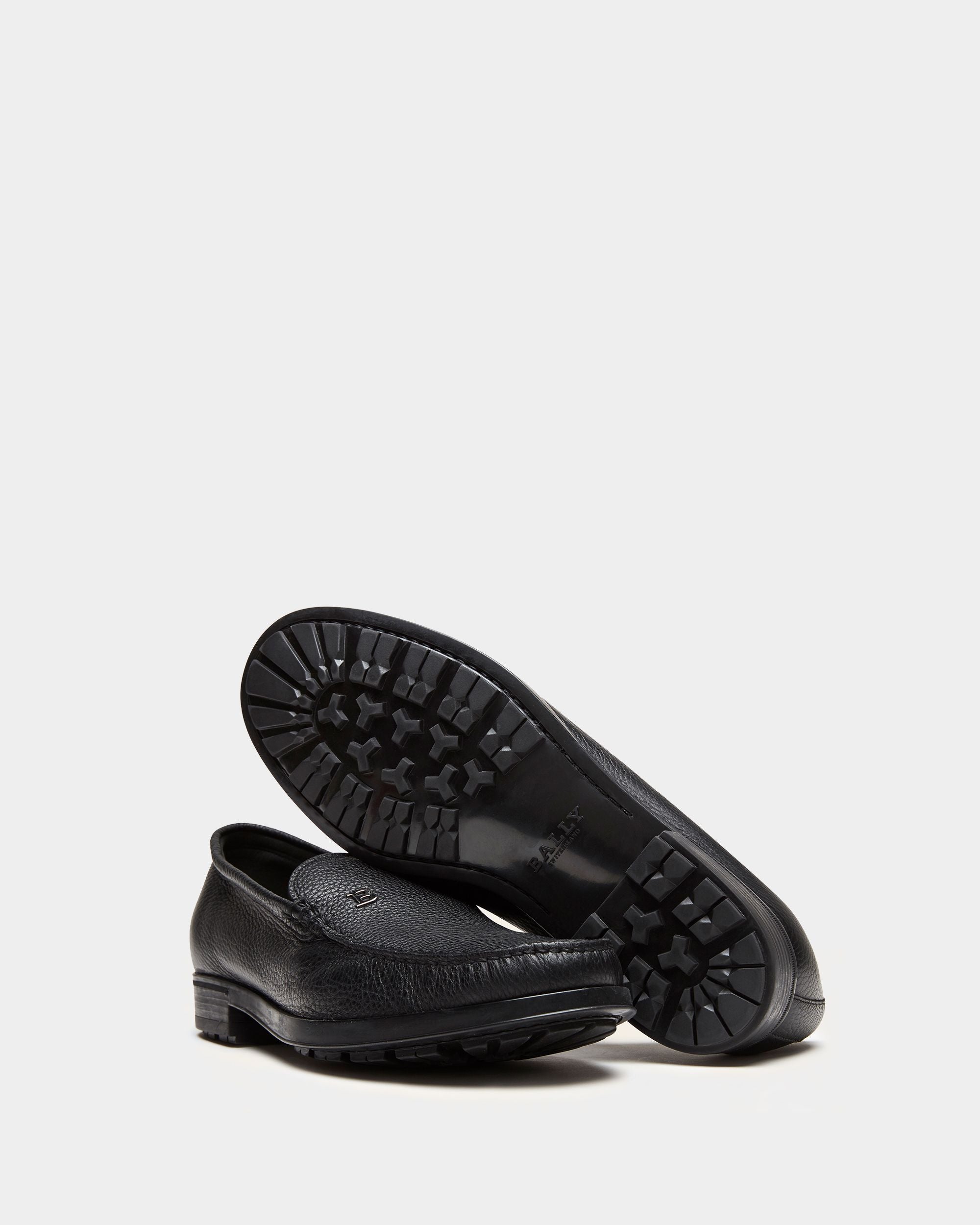 Mocassin En Cuir Grainé Noir - Homme - Bally - 03