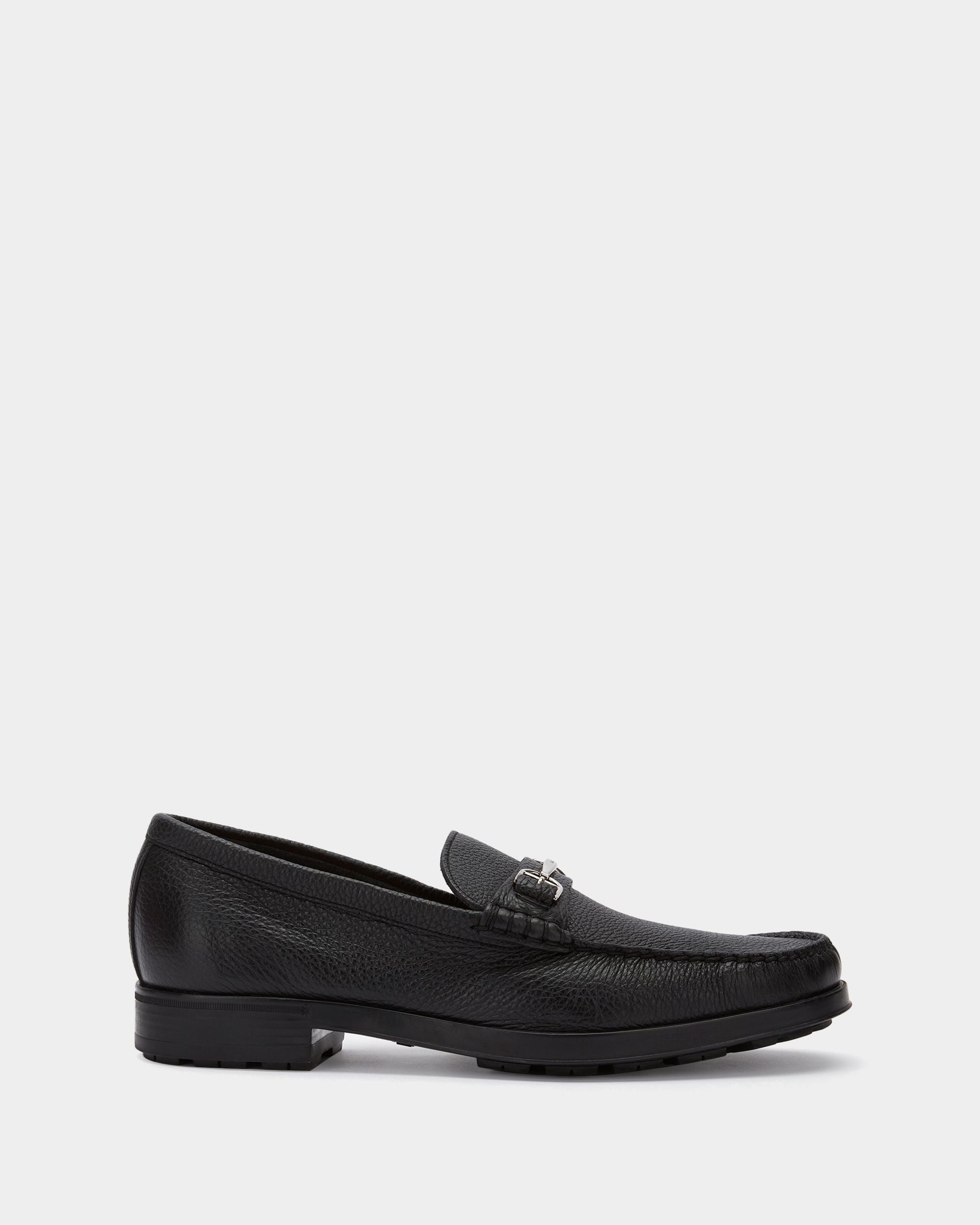 Mocassin En Cuir Grainé Noir - Homme - Bally - 01