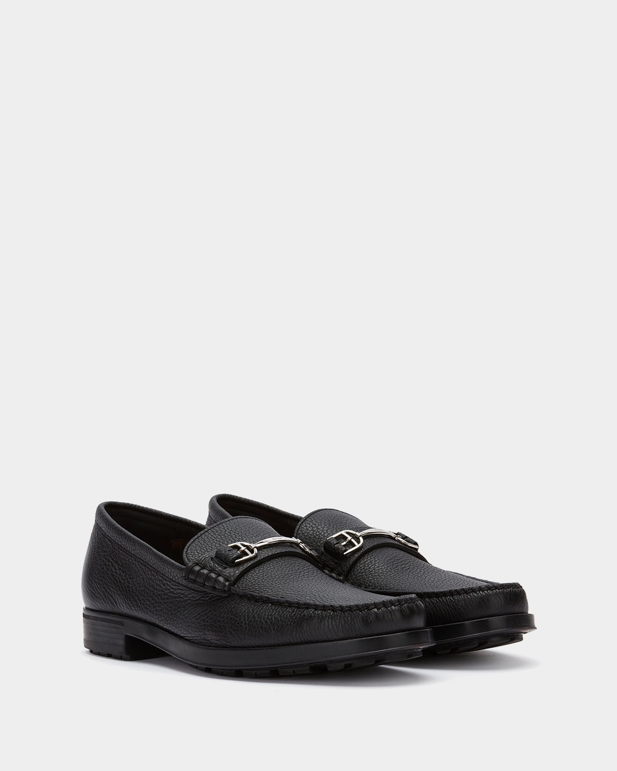 Mocassin En Cuir Grainé Noir - Homme - Bally - 02