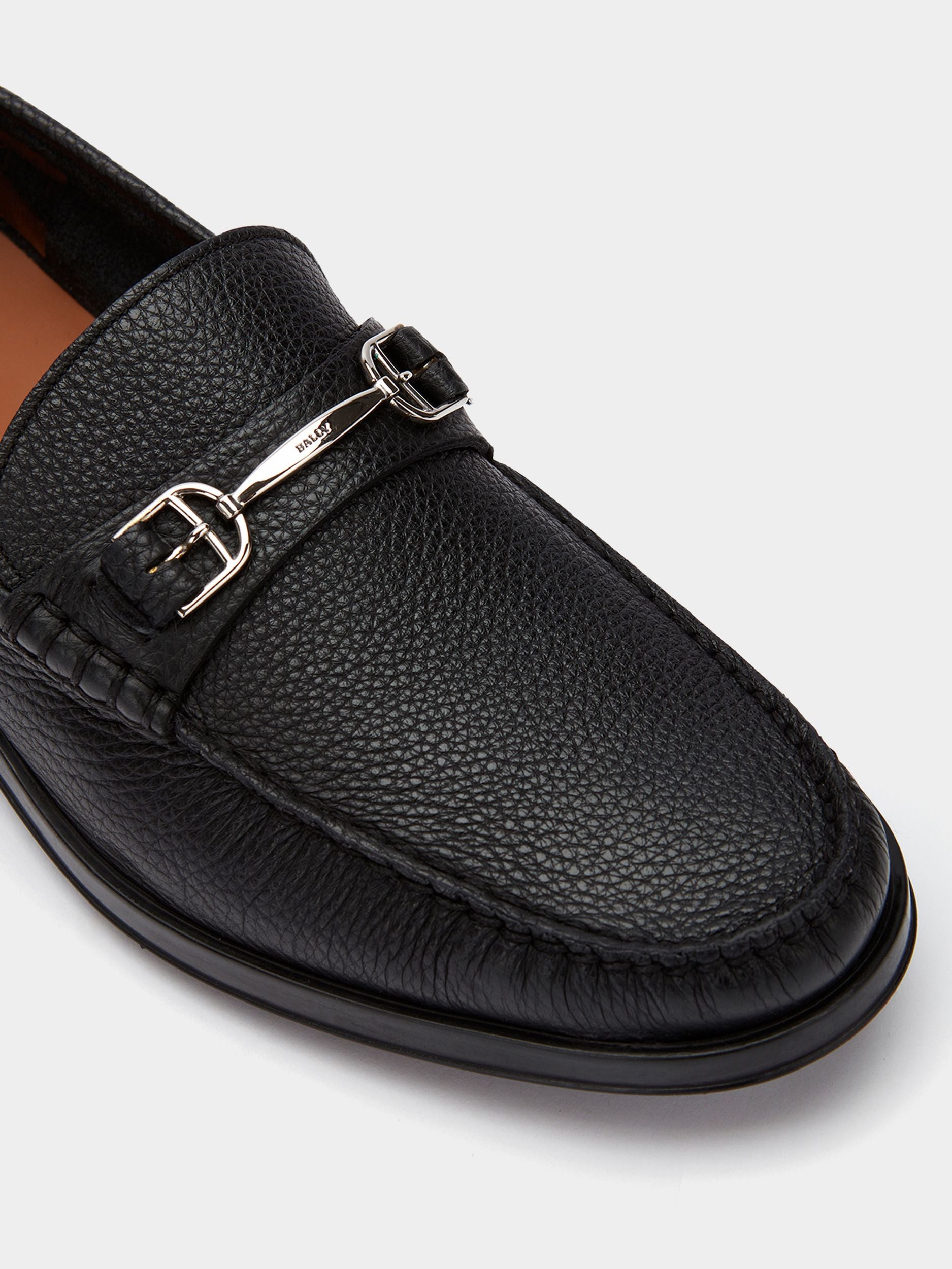 Mocassin En Cuir Grainé Noir - Homme - Bally - 05