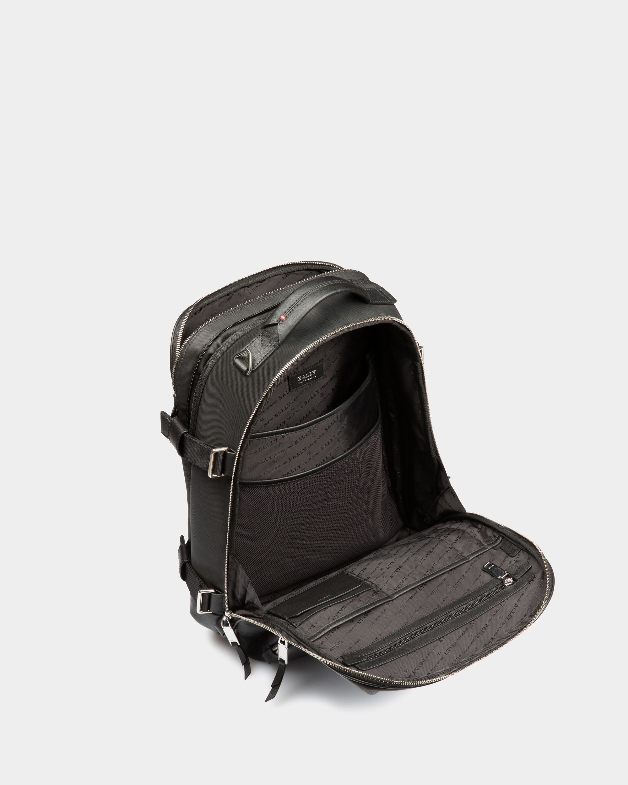 Veltan Sac À Dos Noir En Toile Enduite Et Cuir - Homme - Bally - 04