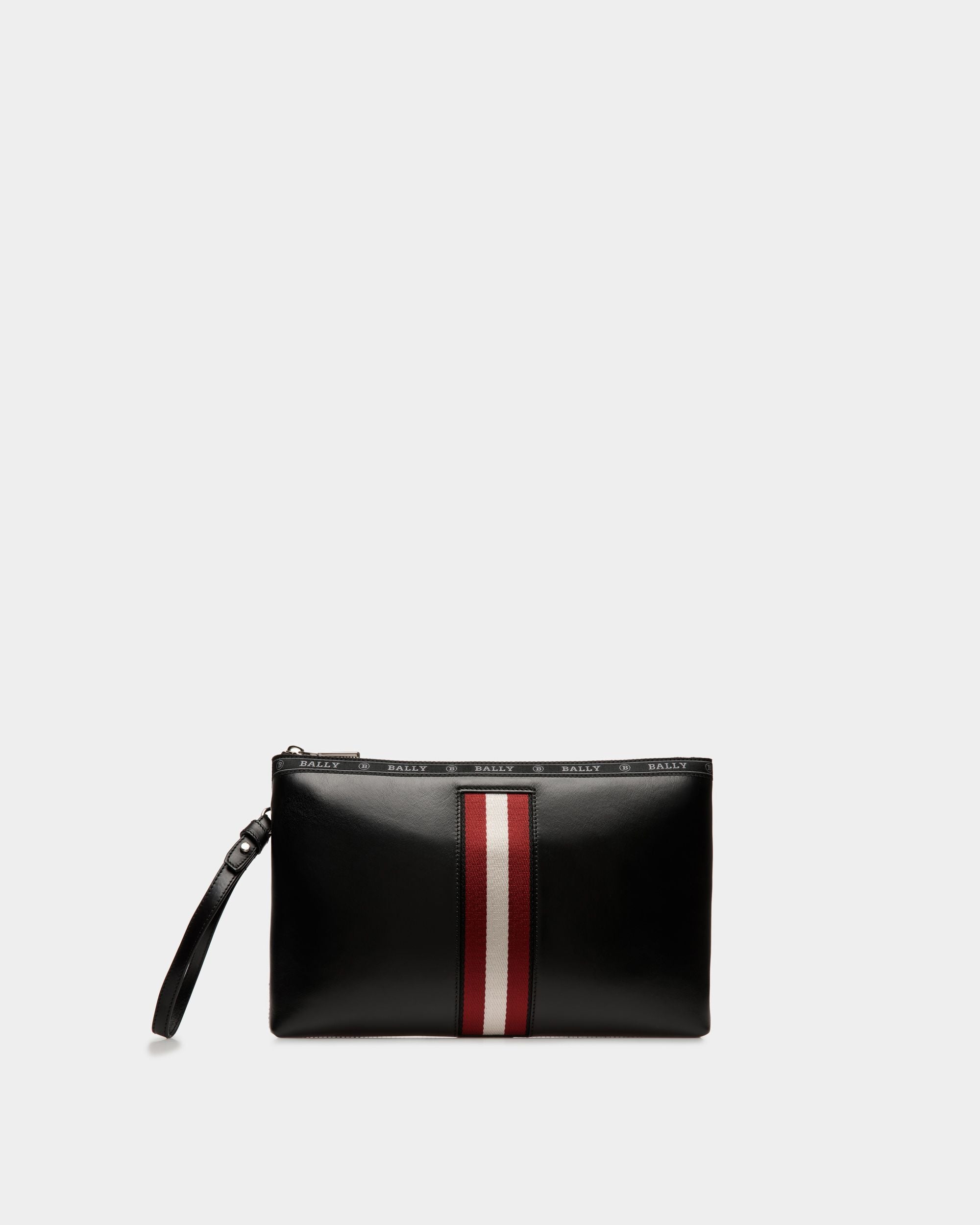 Sac pochette Hartland en cuir noir - Homme - Bally - 01