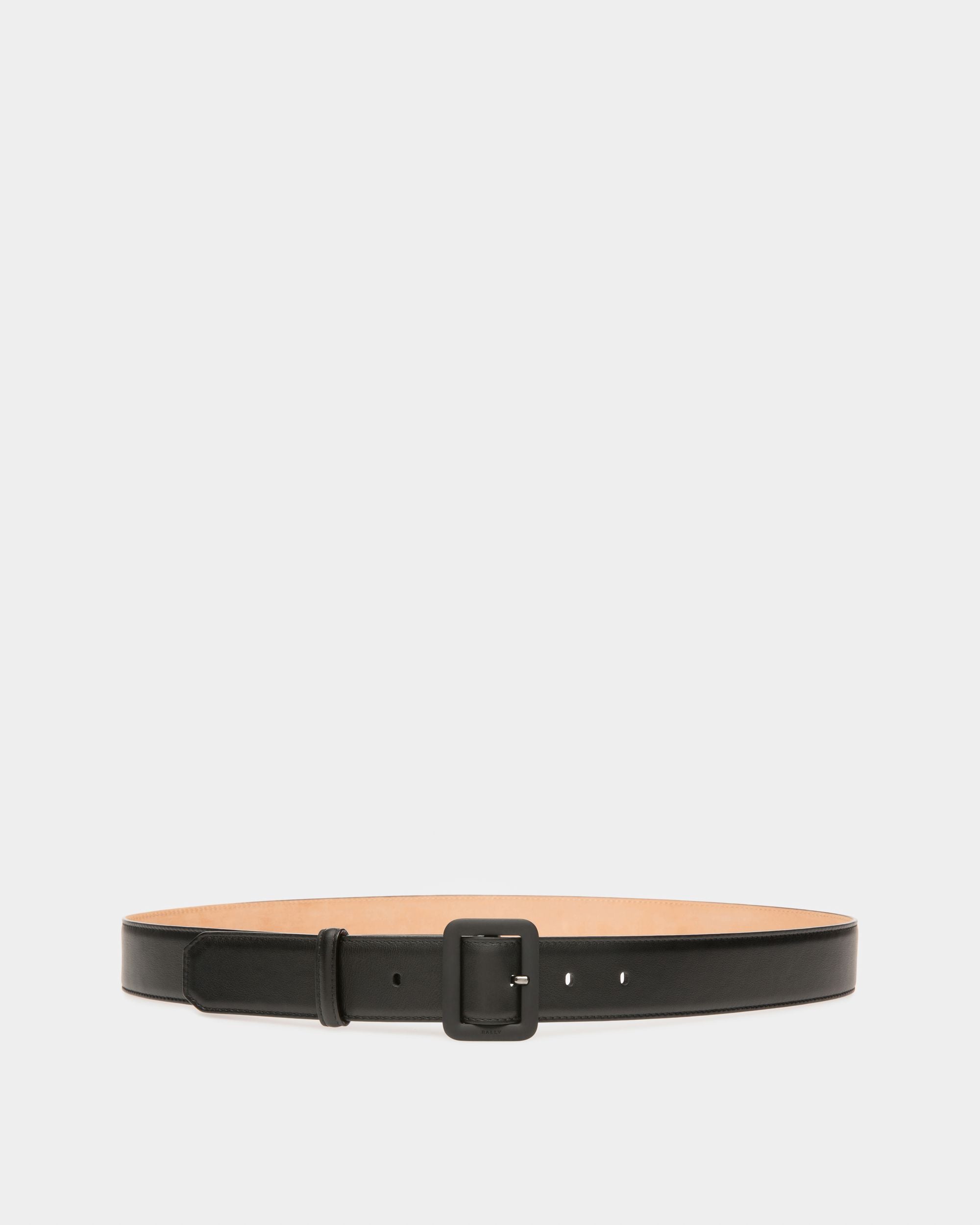 Janelle Ceinture 35 Mm En Cuir Noir - Femme - Bally - 01