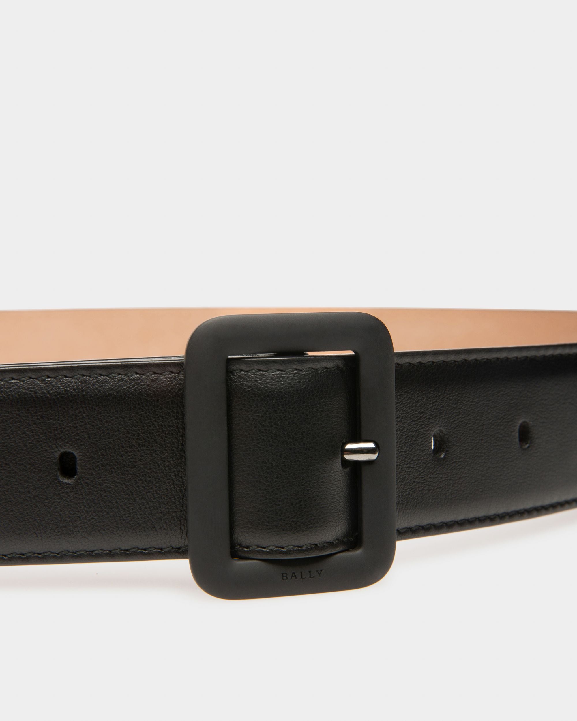 Janelle Ceinture 35 Mm En Cuir Noir - Femme - Bally - 03