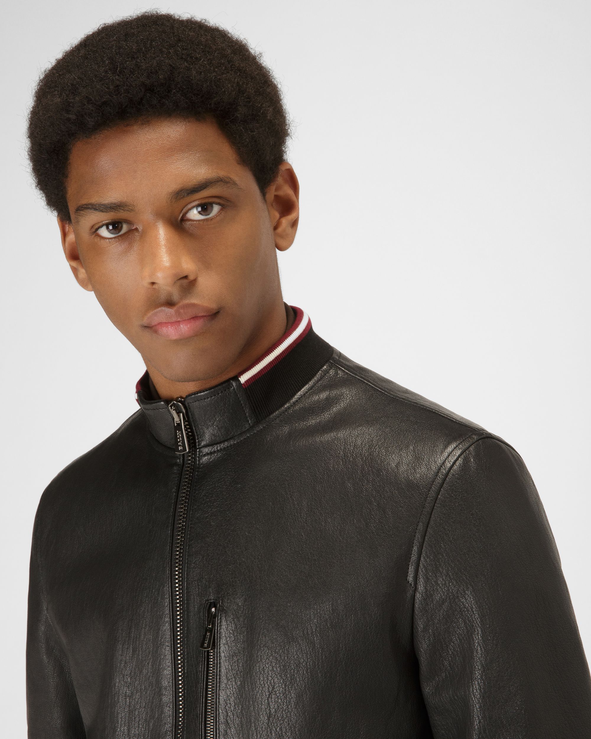 Blouson En Cuir Noir - Homme - Bally - 02